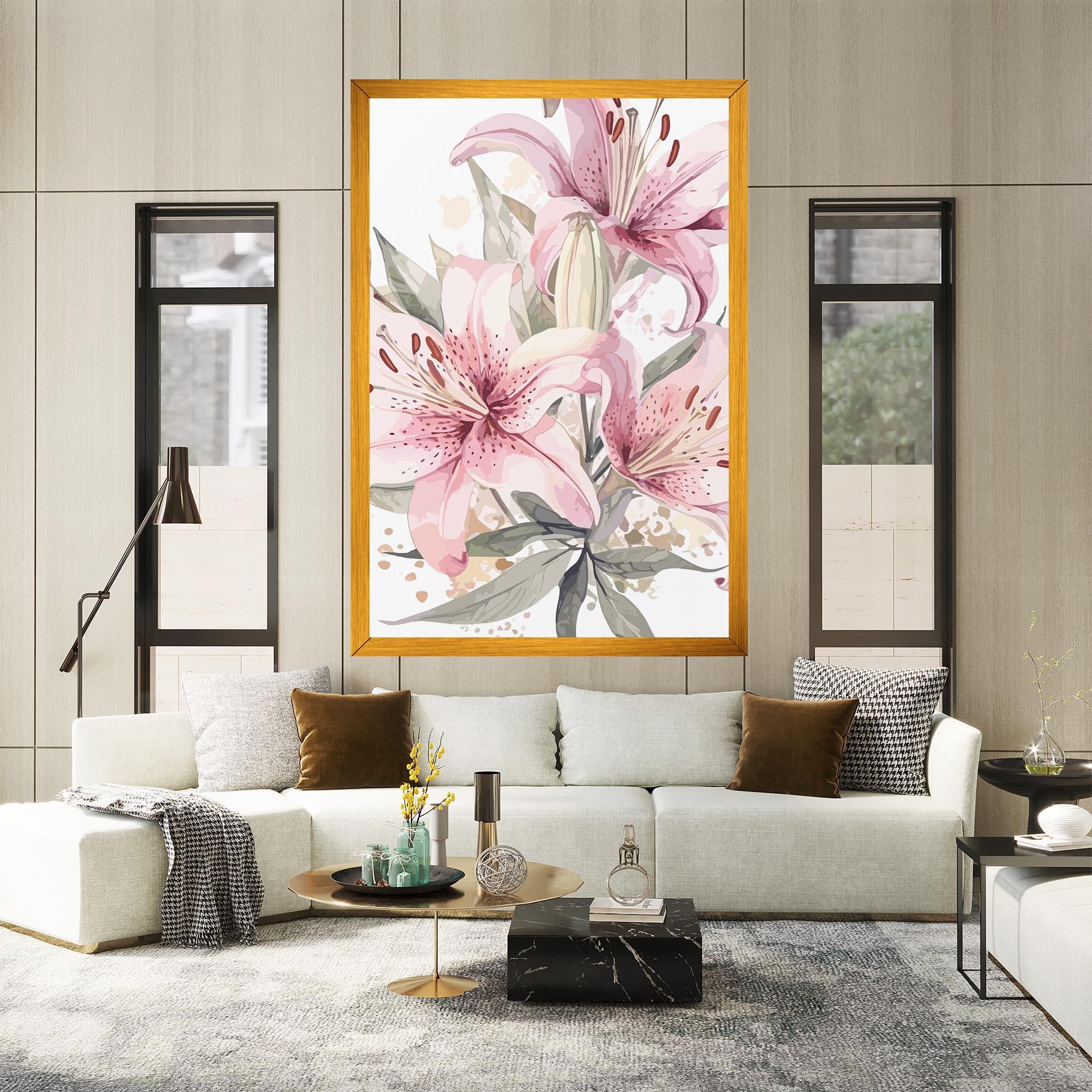 Tablou Canvas Light Pink Lily Art mockup 2