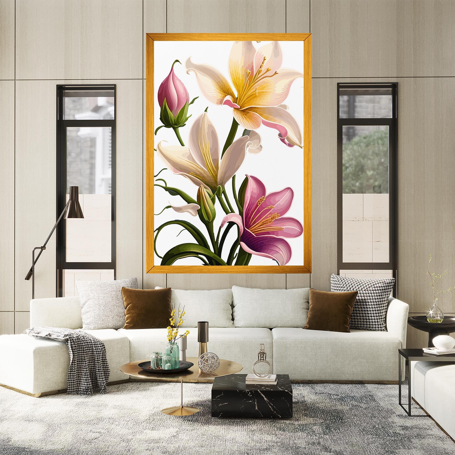 Tablou Canvas Purple White Lily mockup 2