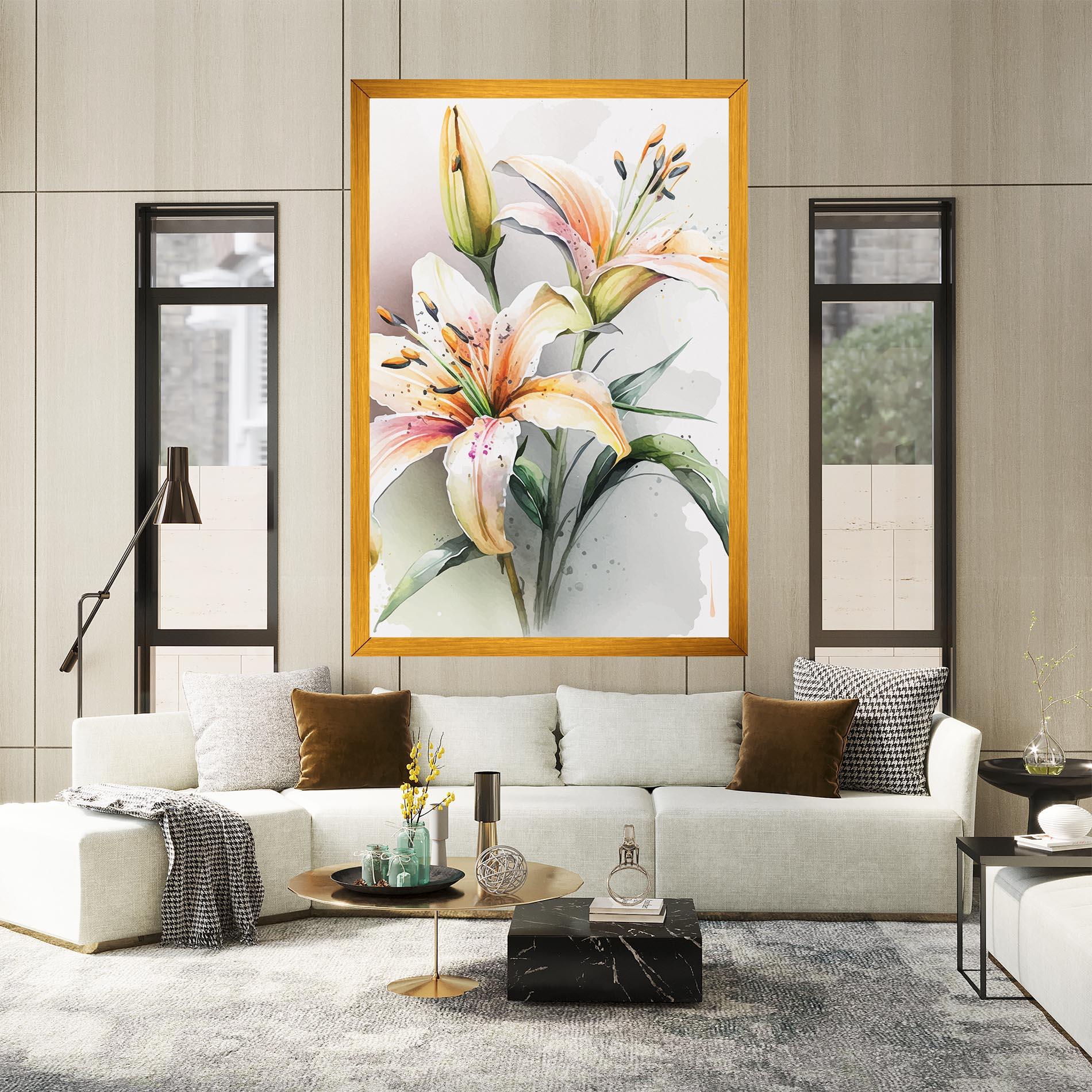 Tablou Canvas White Orange Lily mockup 2