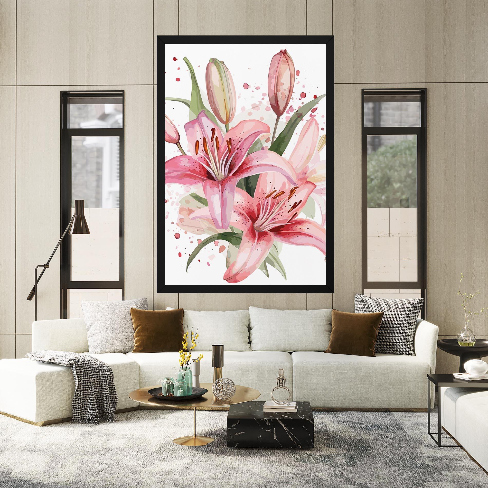Tablou Canvas Beautiful Pink Lily mockup 2