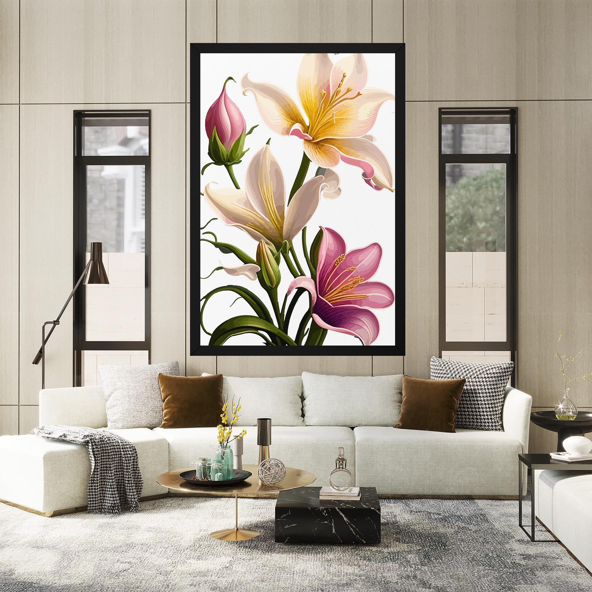 Tablou Canvas Purple White Lily mockup 2