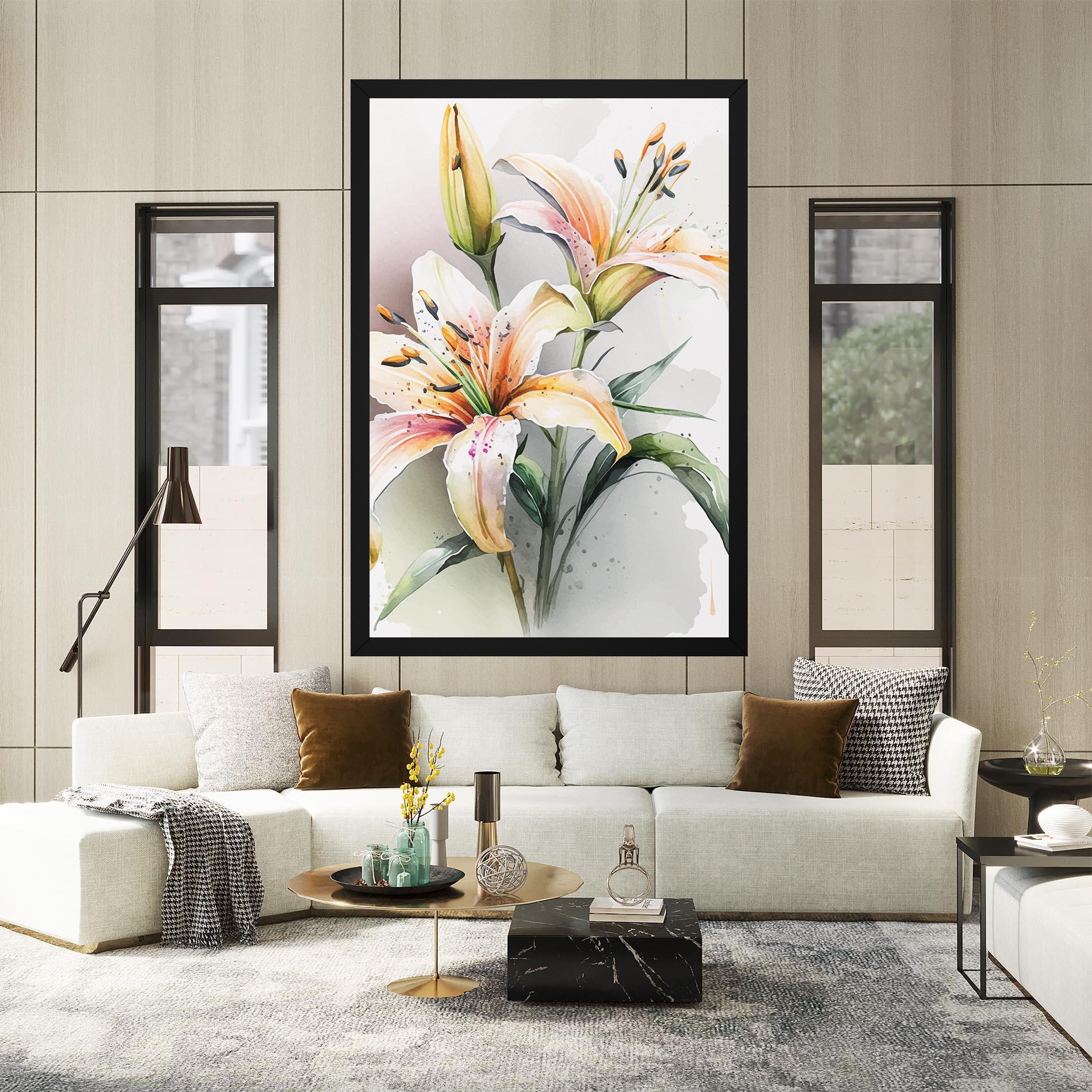 Tablou Canvas White Orange Lily mockup 2