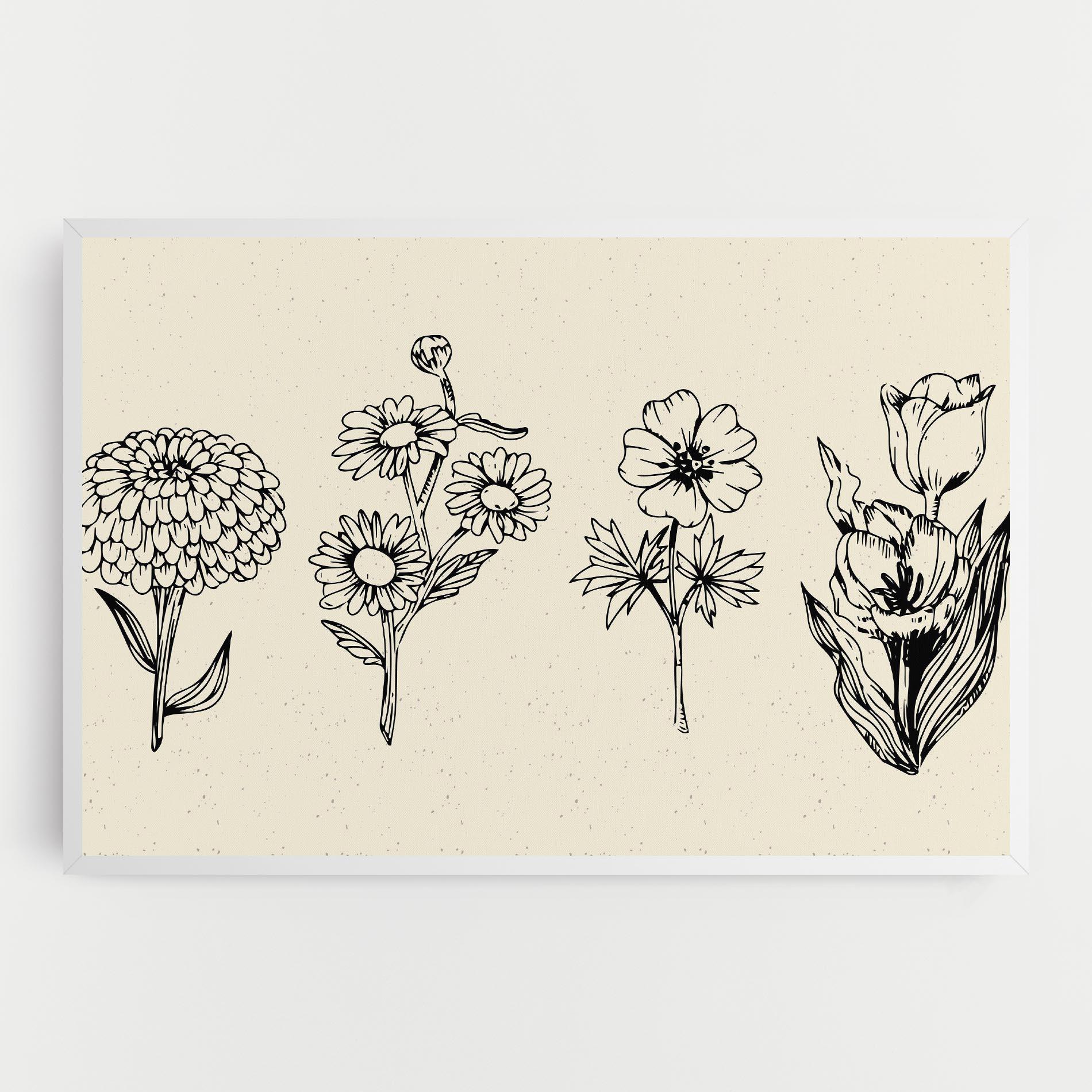 Tablou Canvas Black Line Cream mockup 0