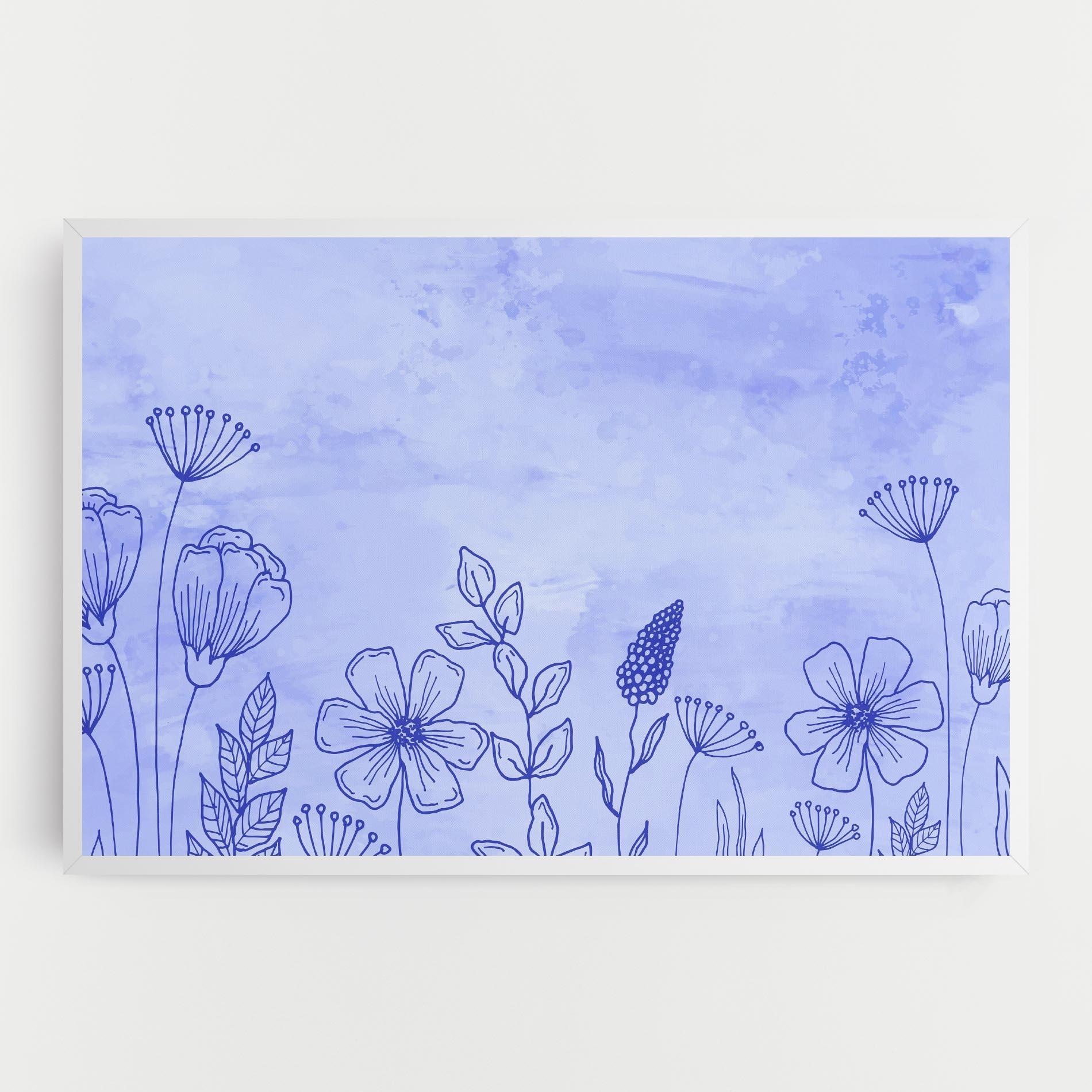 Tablou Canvas Blue Line Plant mockup 0