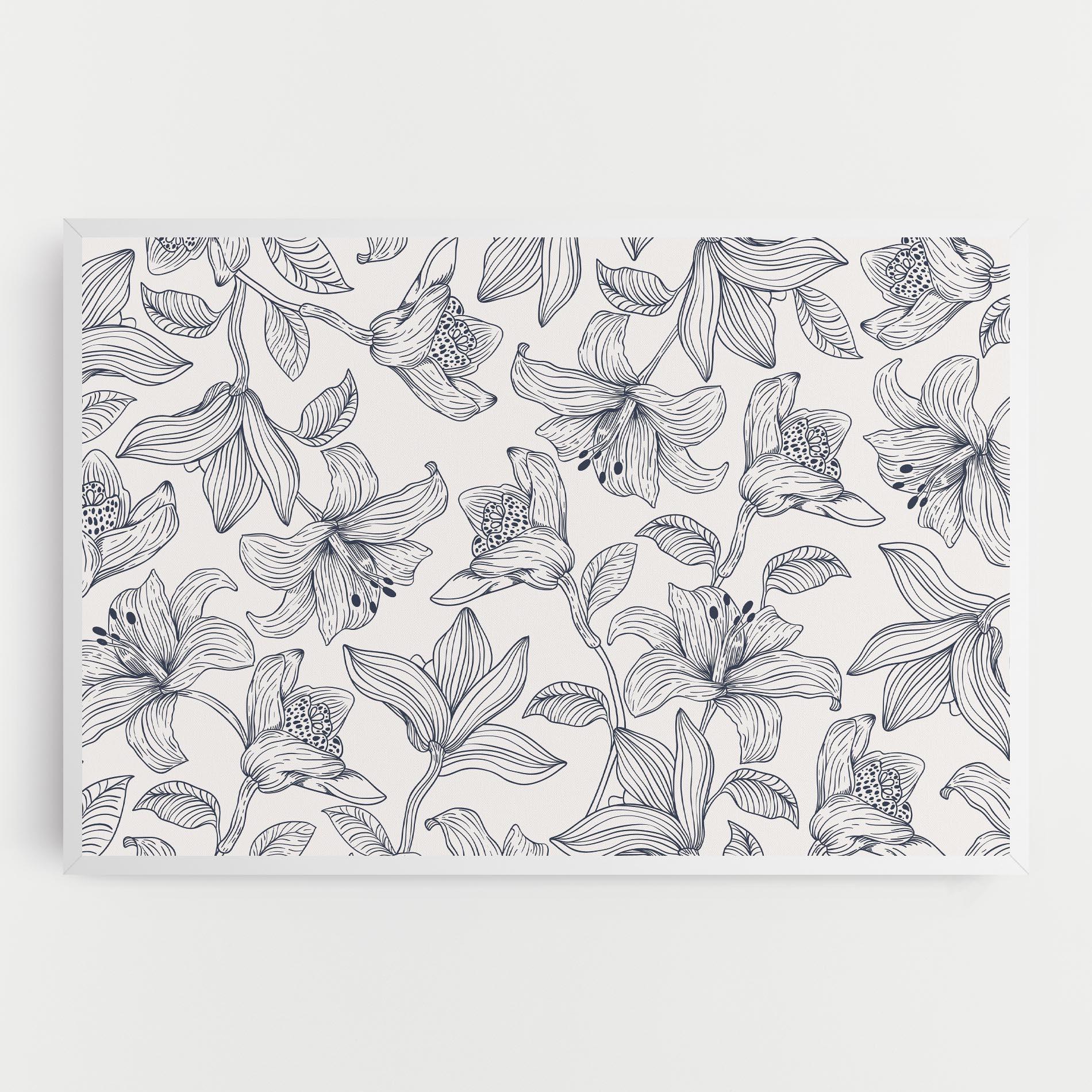 Tablou Canvas Blue Patern Flower mockup 0