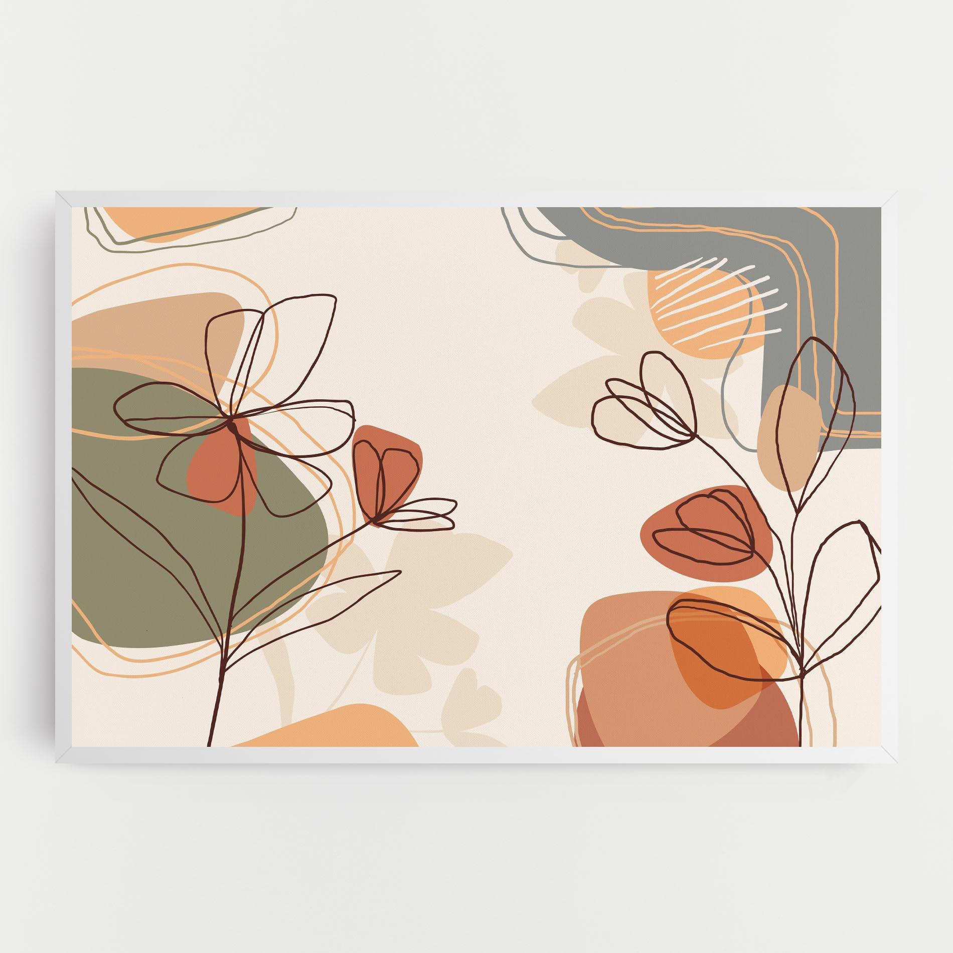 Tablou Canvas Brown Line Plants mockup 0