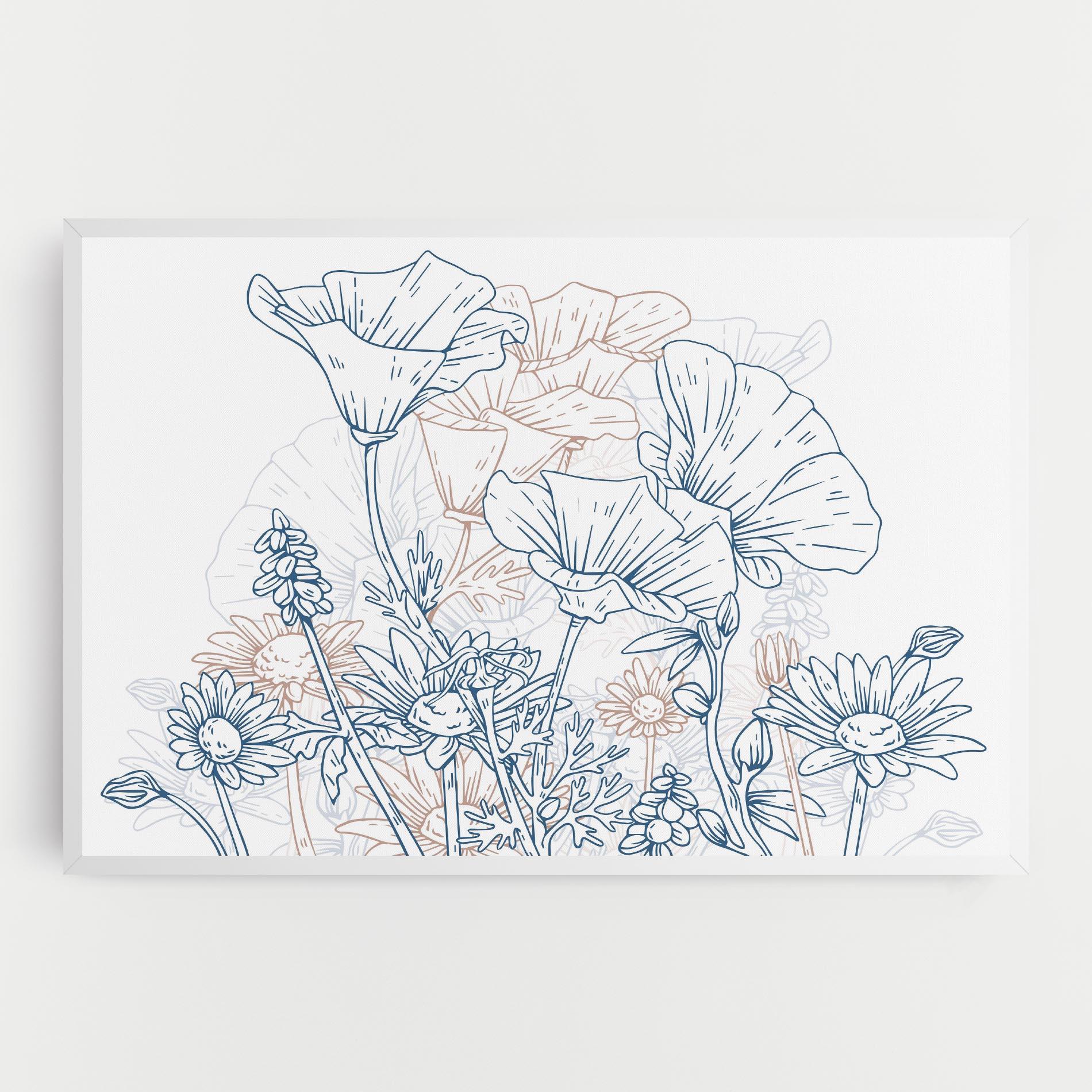 Tablou Canvas Cream Blue Line mockup 0