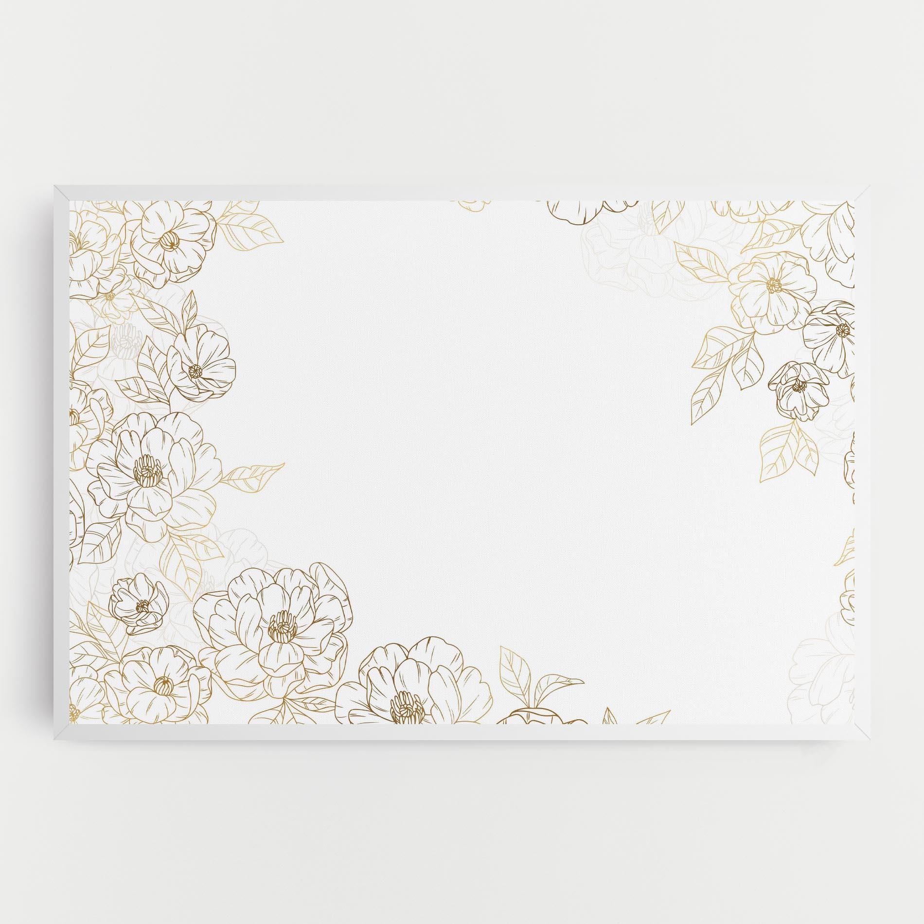 Tablou Canvas Flower Gold Line mockup 0