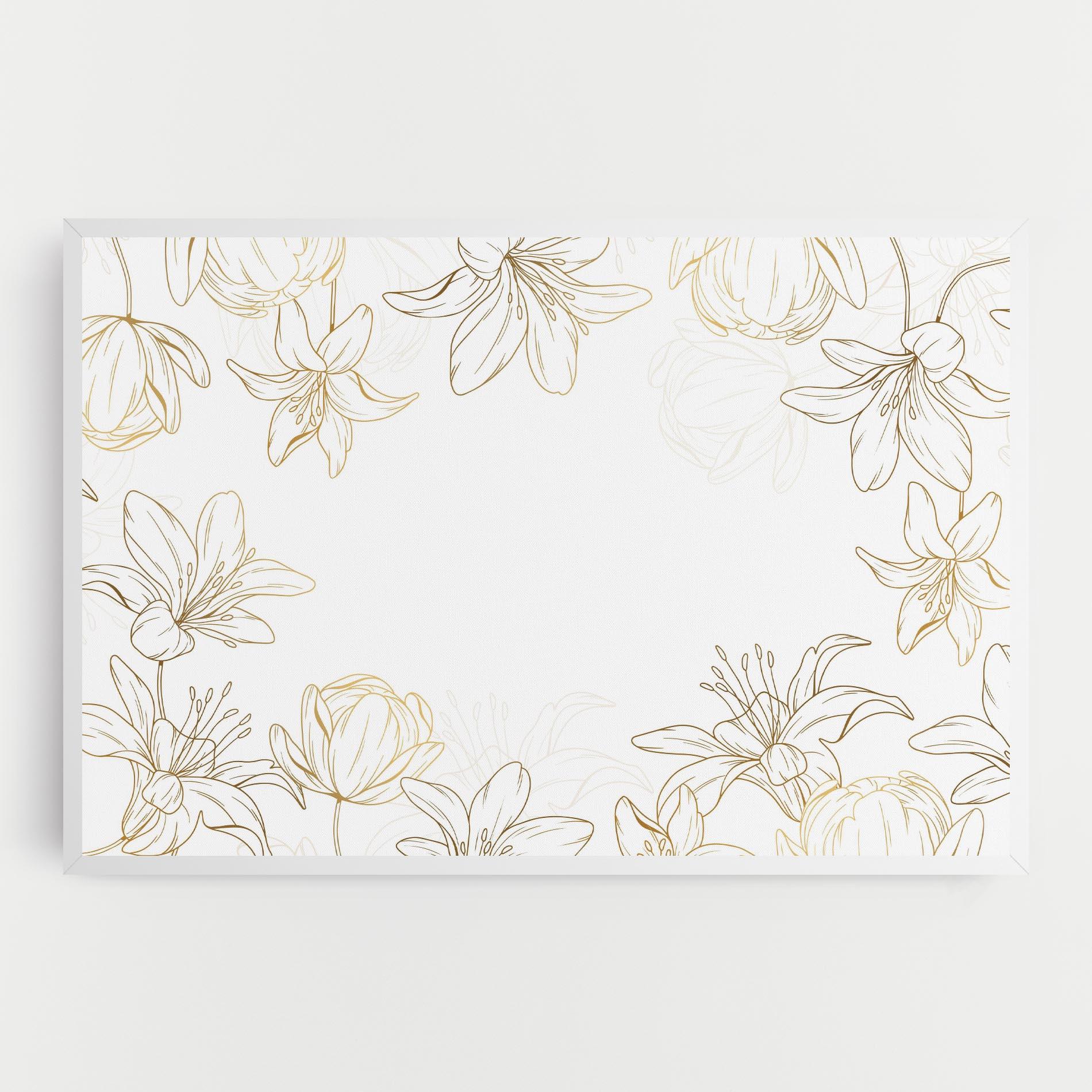 Tablou Canvas Gold Line Flower mockup 0