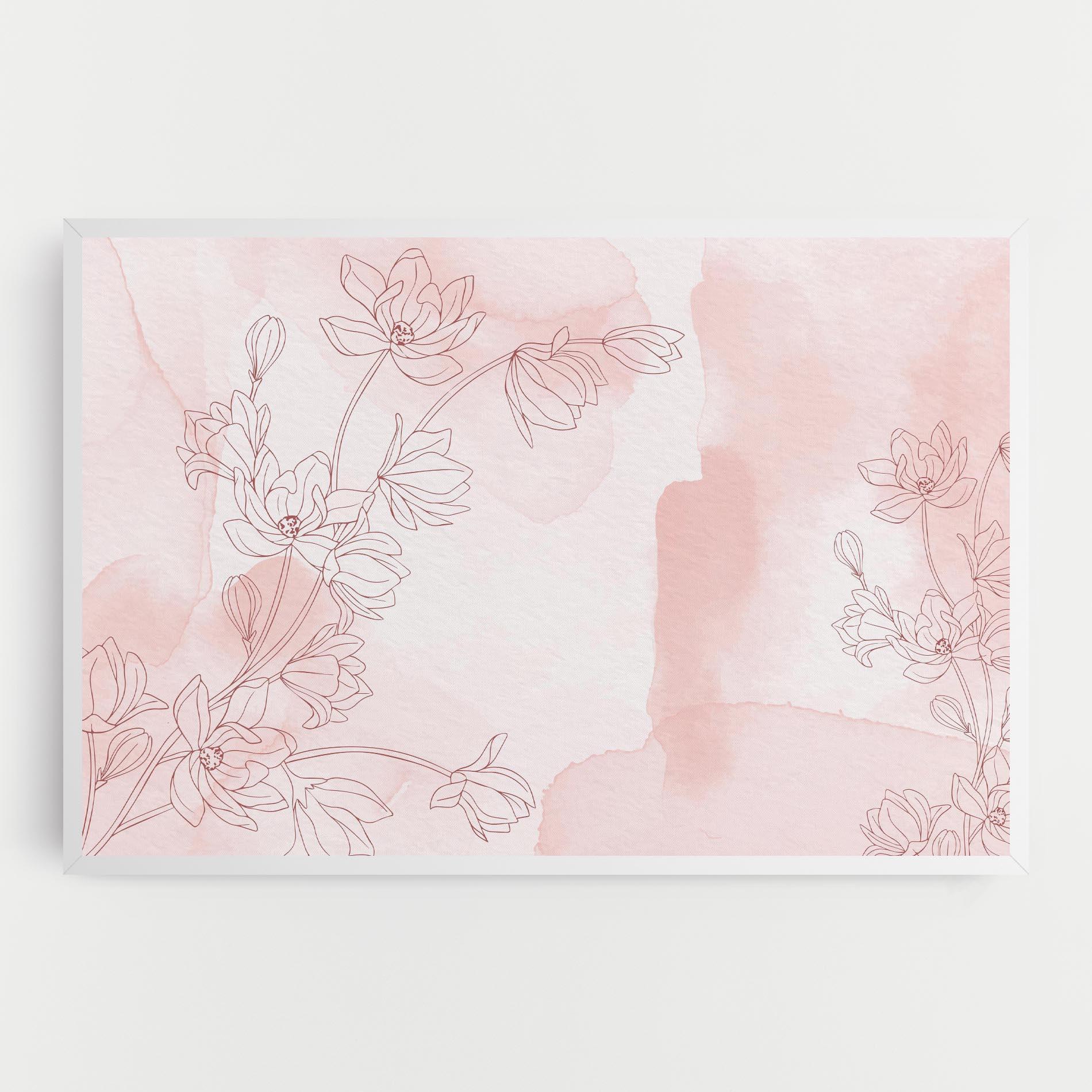 Tablou Canvas Pink Flower Line mockup 0