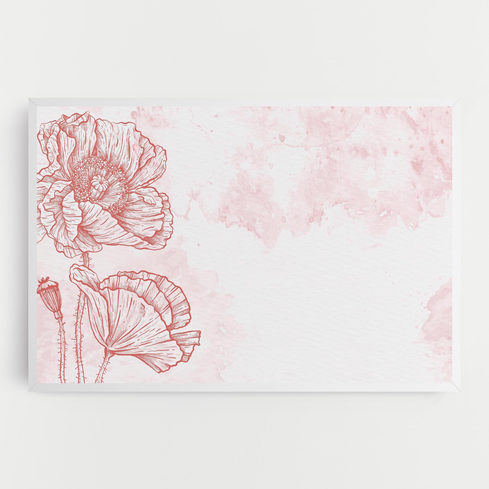 Tablou Canvas Red Poppy Line mockup 0