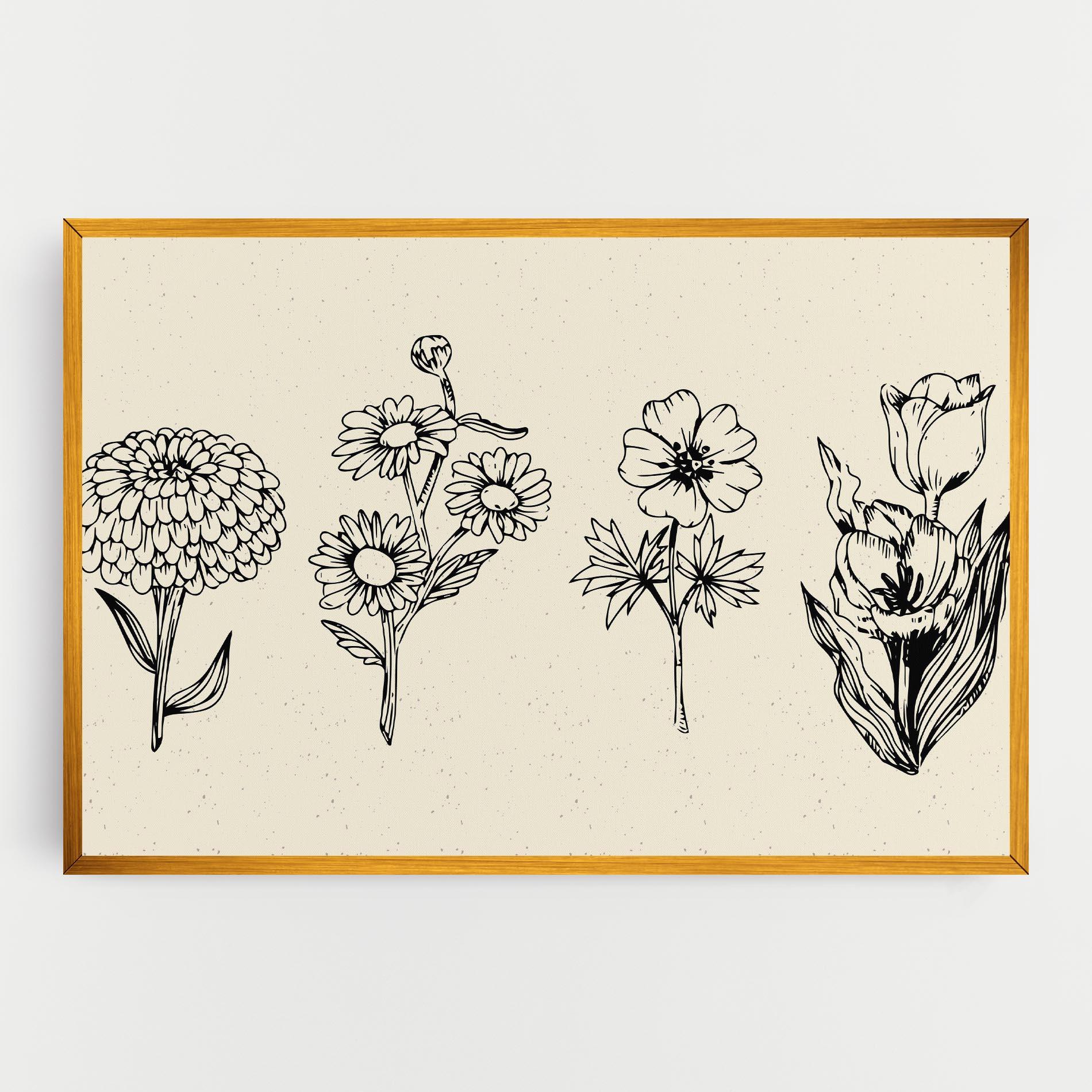 Tablou Canvas Black Line Cream mockup 0