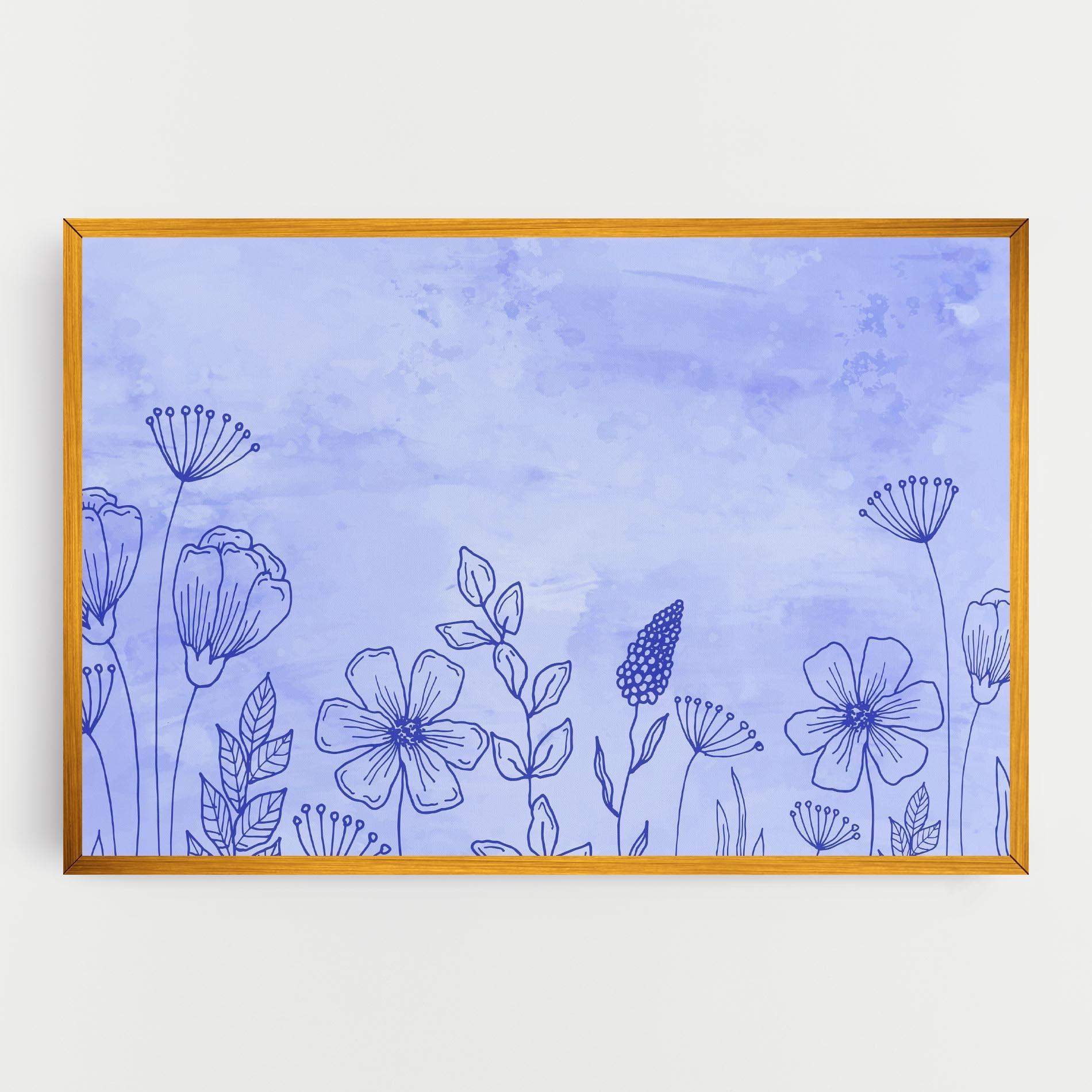 Tablou Canvas Blue Line Plant mockup 0