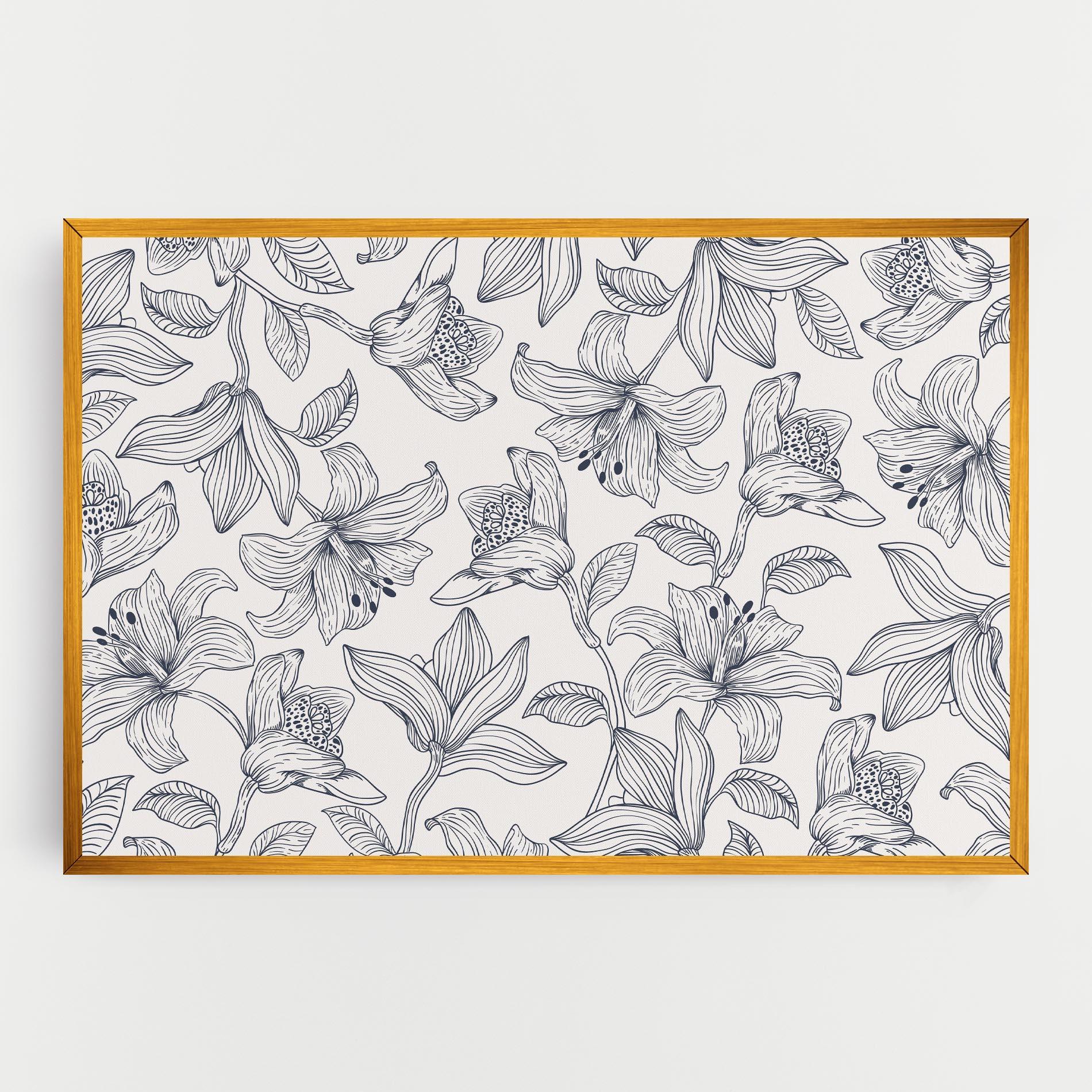 Tablou Canvas Blue Patern Flower mockup 0
