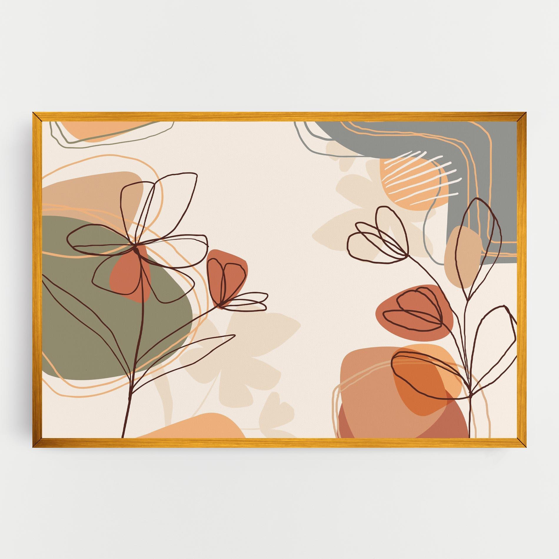 Tablou Canvas Brown Line Plants mockup 0