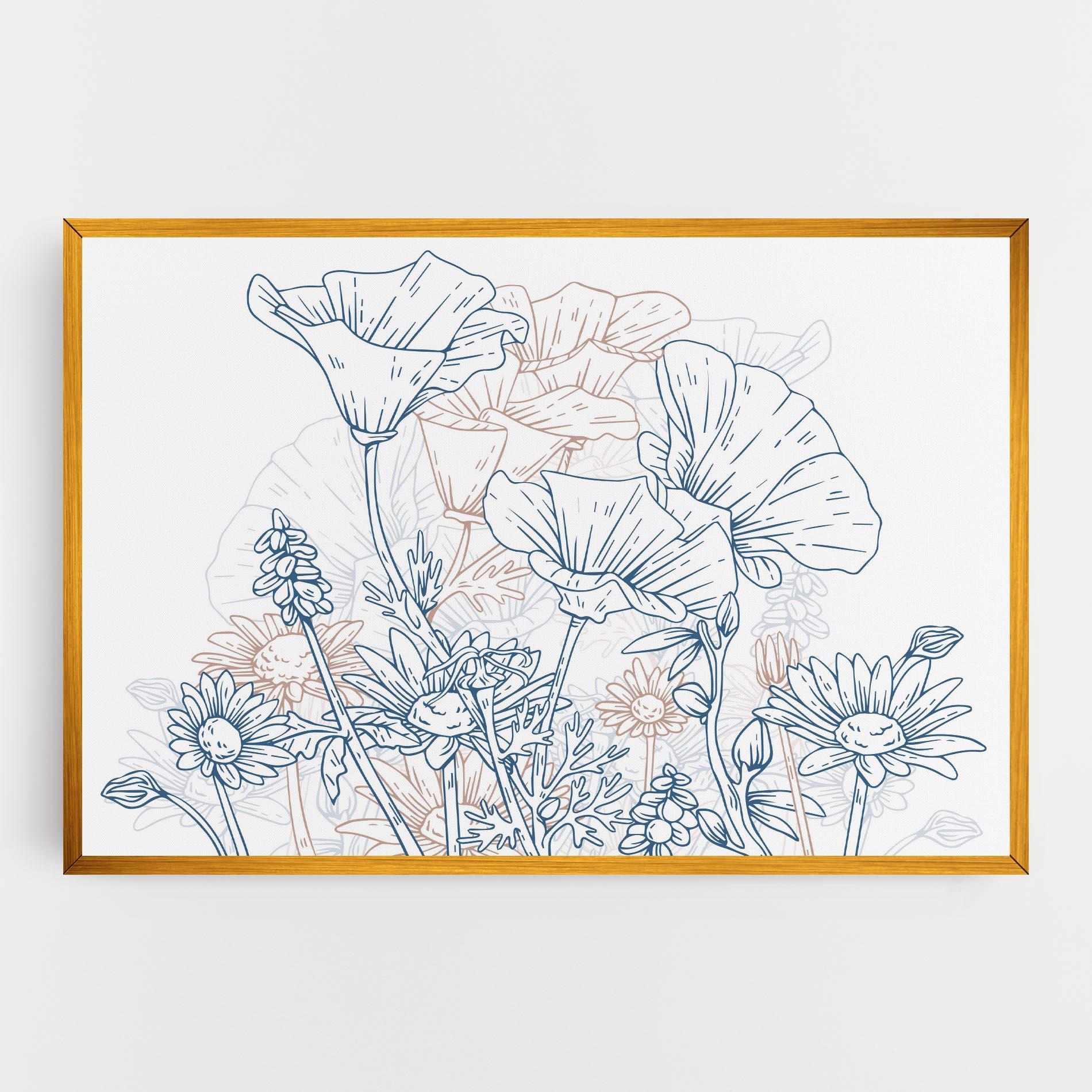 Tablou Canvas Cream Blue Line mockup 0