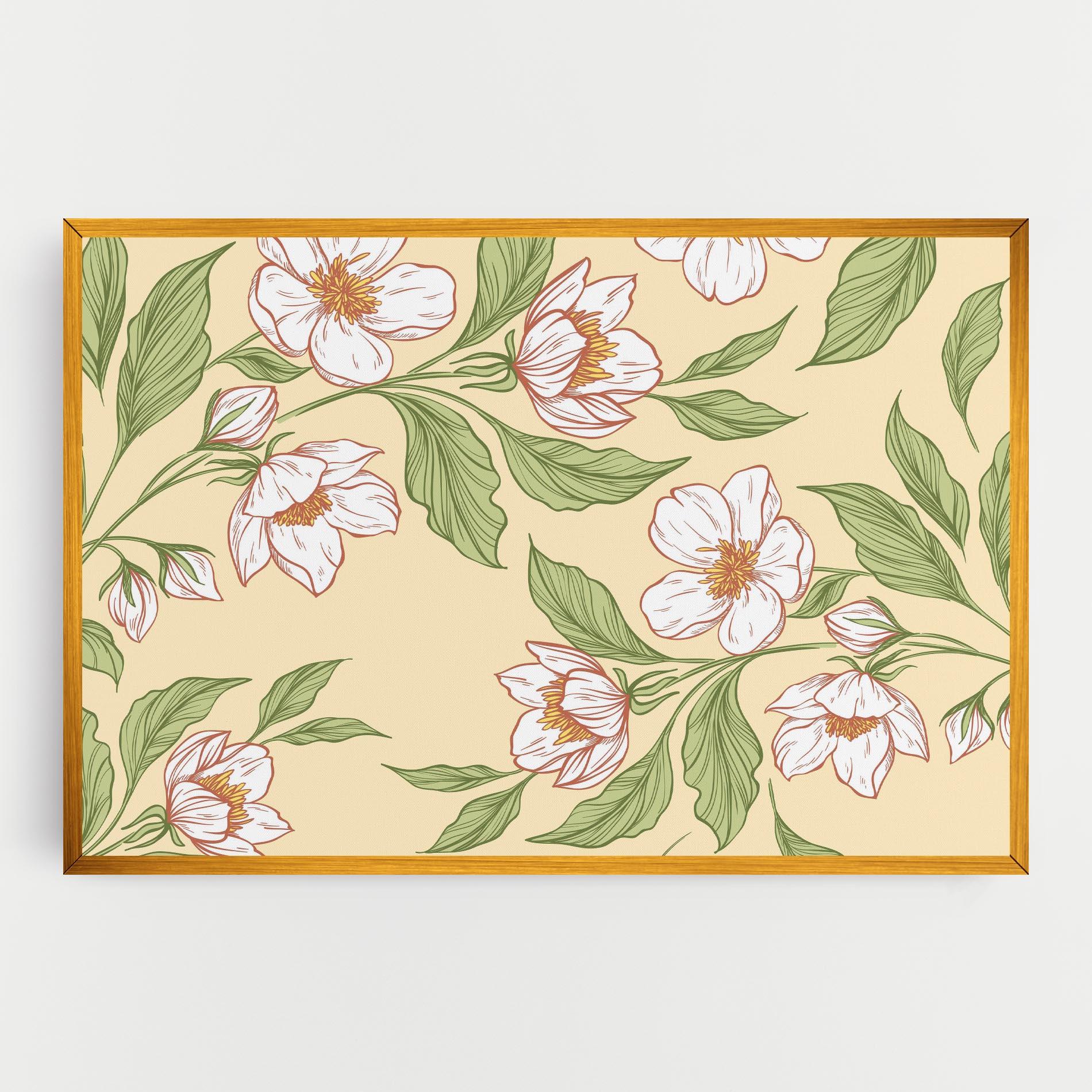 Tablou Canvas Cream Flower White mockup 0