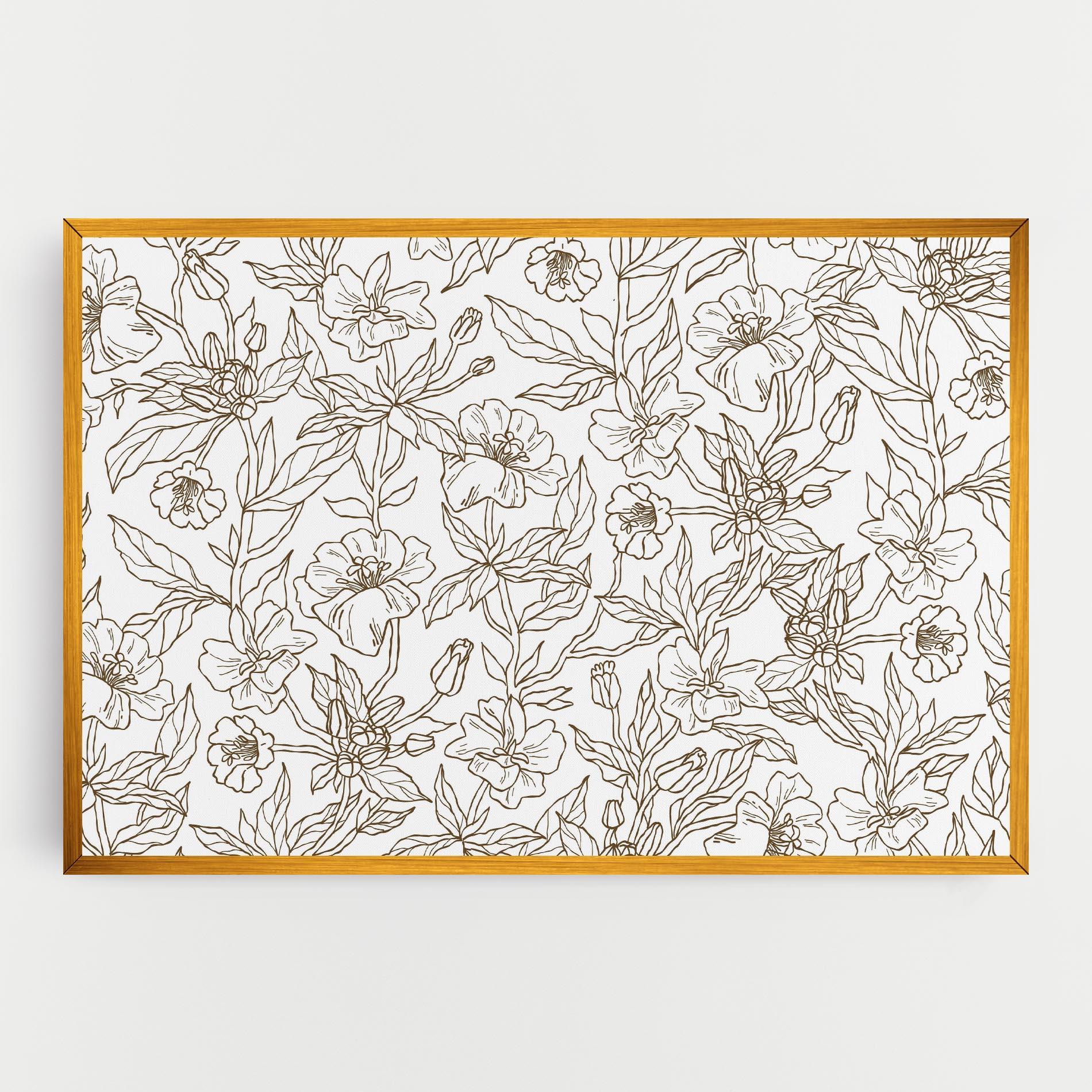 Tablou Canvas Cream Line Flowers mockup 0