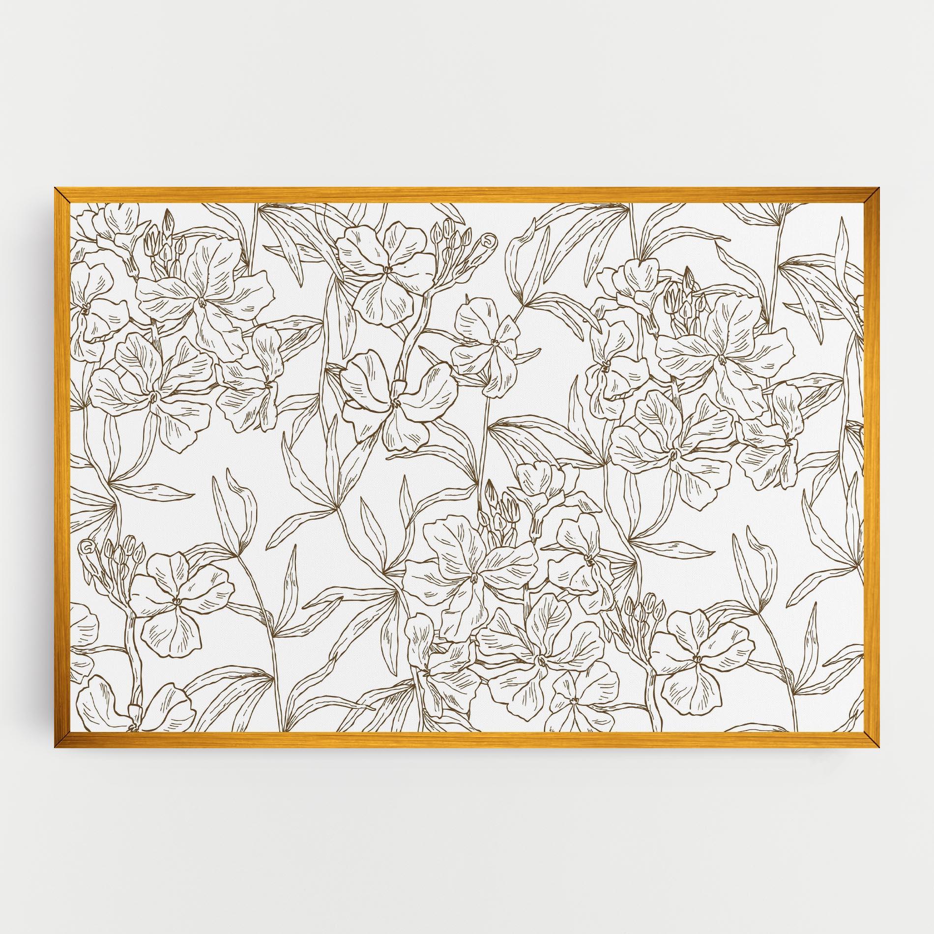 Tablou Canvas Flower Brown Line mockup 0