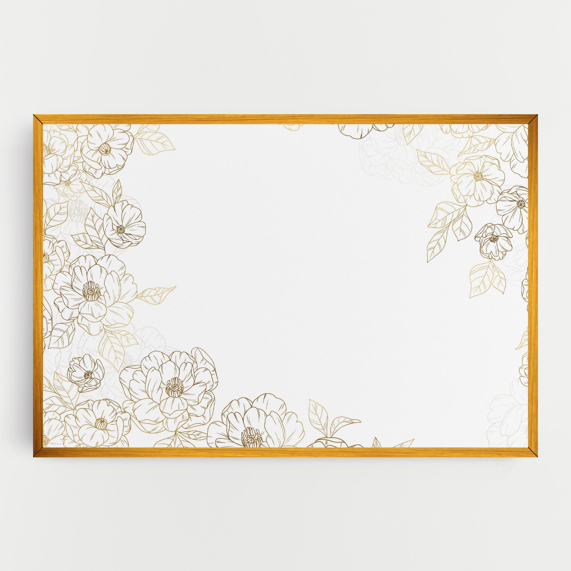Tablou Canvas Flower Gold Line mockup 0