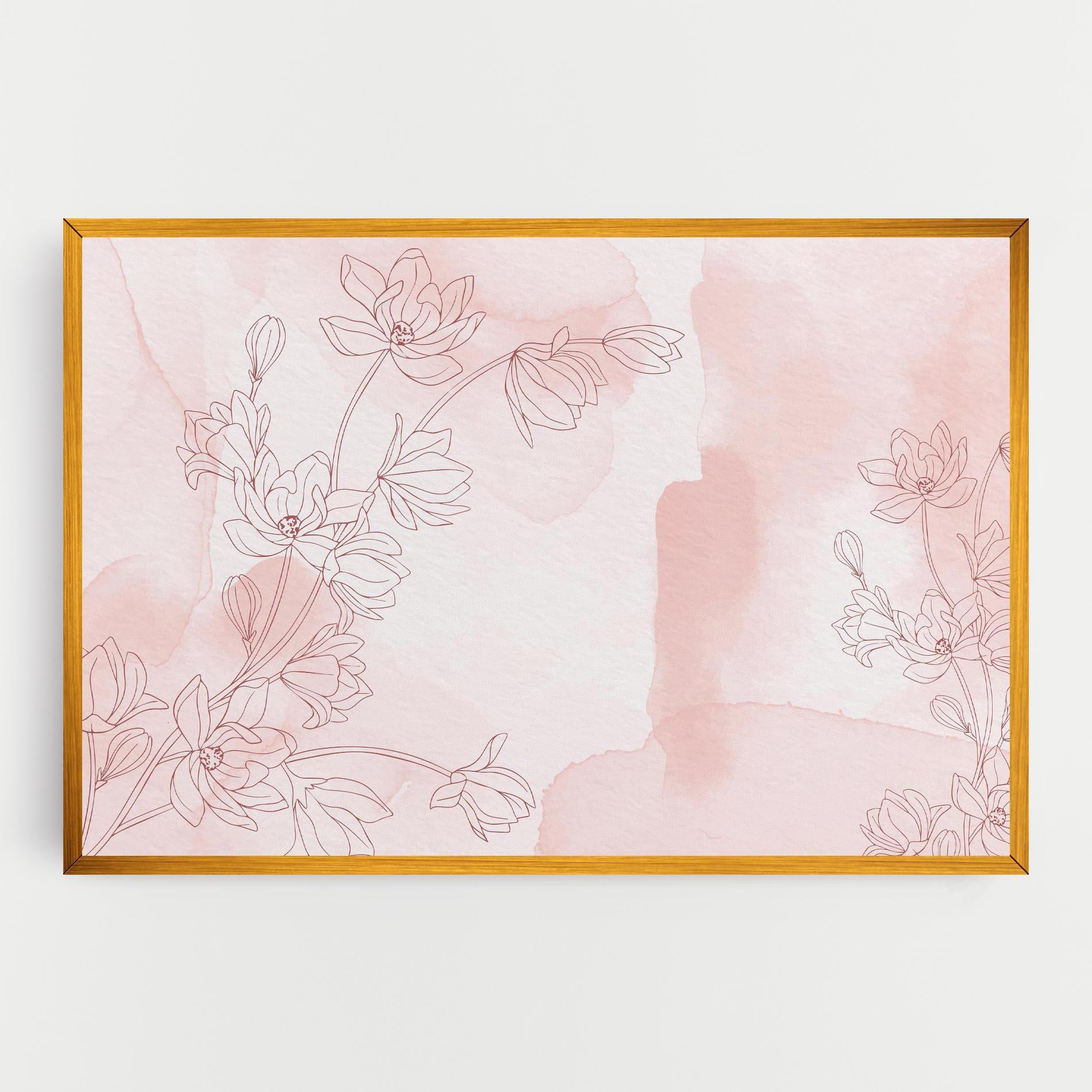 Tablou Canvas Pink Flower Line mockup 0