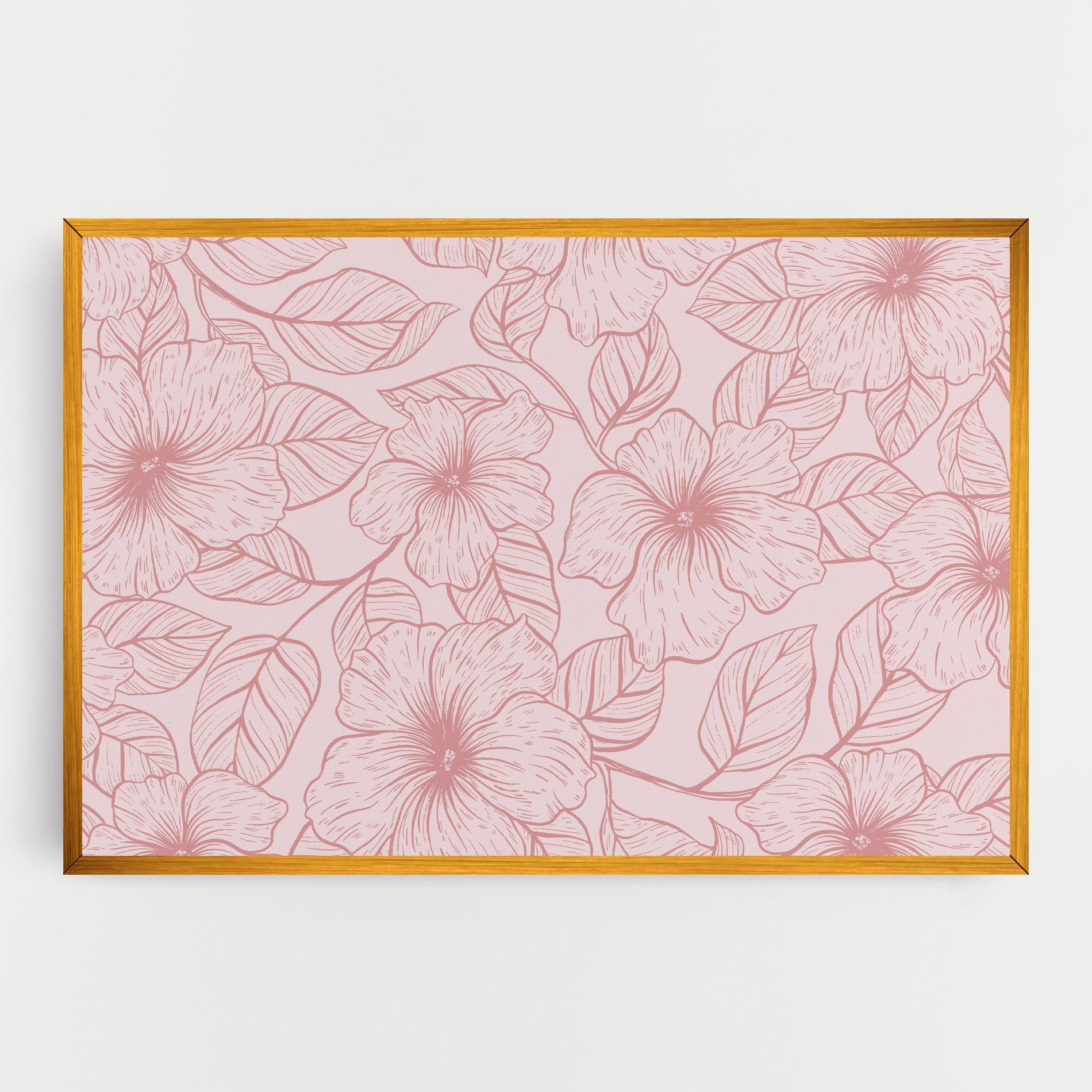 Tablou Canvas Pink Line Flower mockup 0