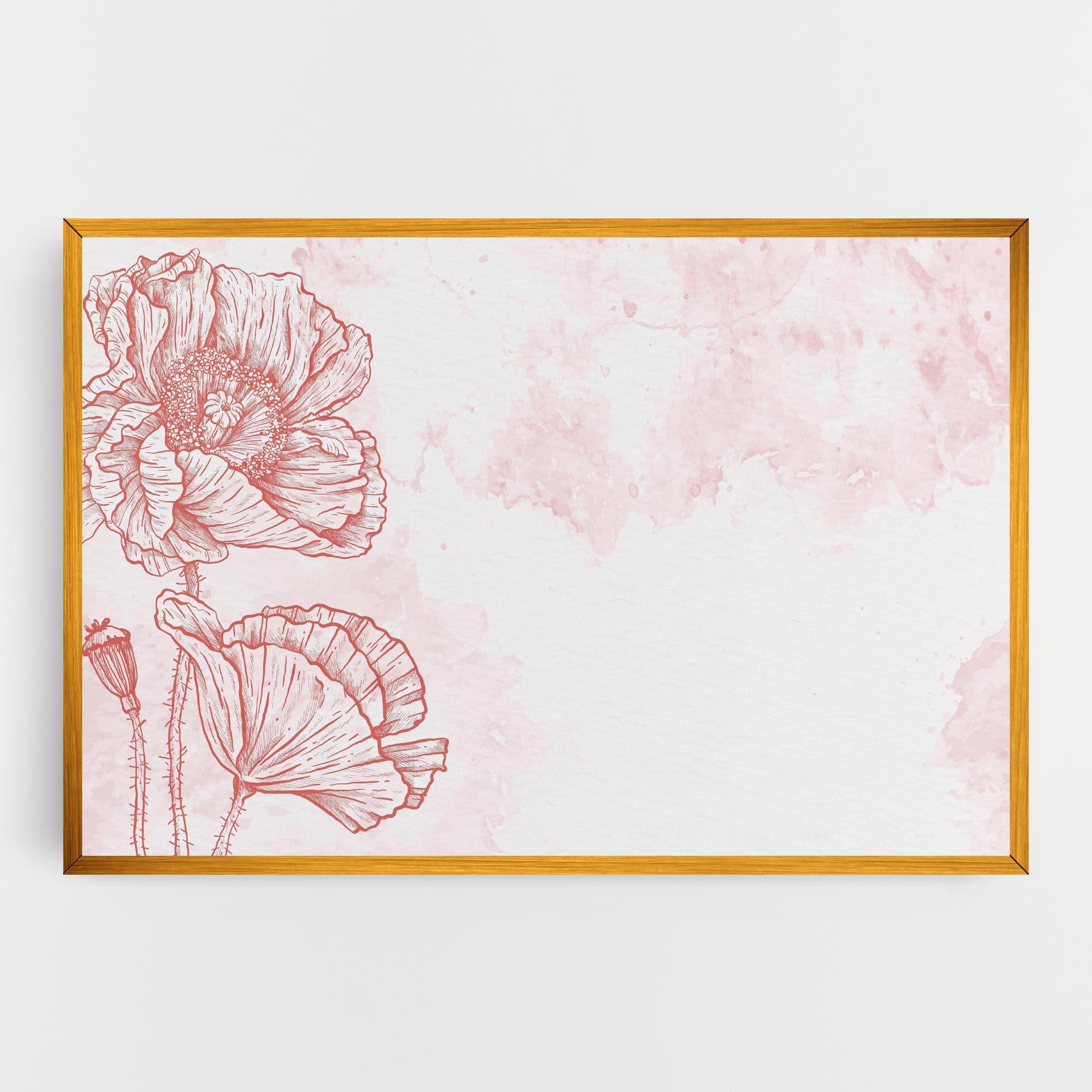 Tablou Canvas Red Poppy Line mockup 0