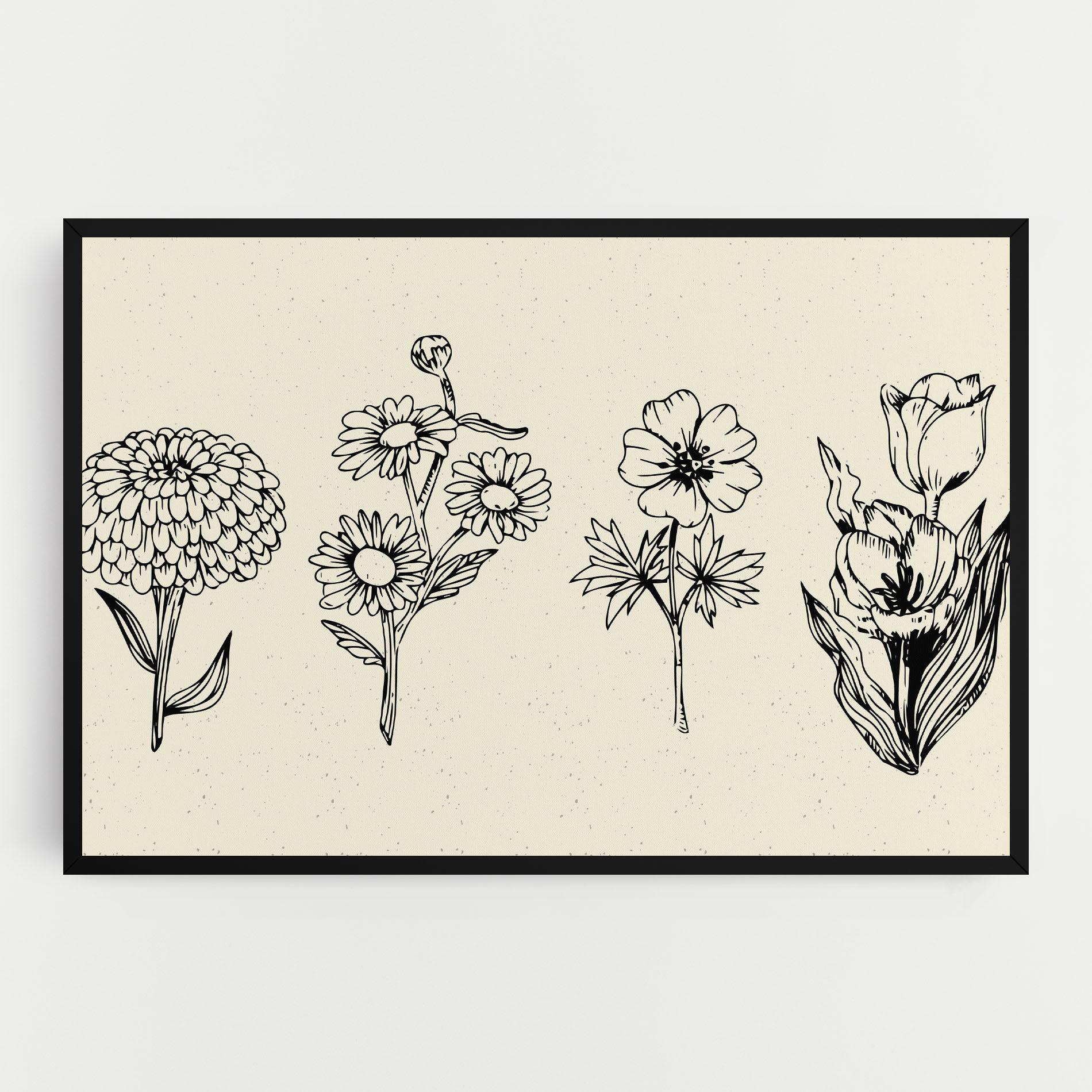 Tablou Canvas Black Line Cream mockup 0