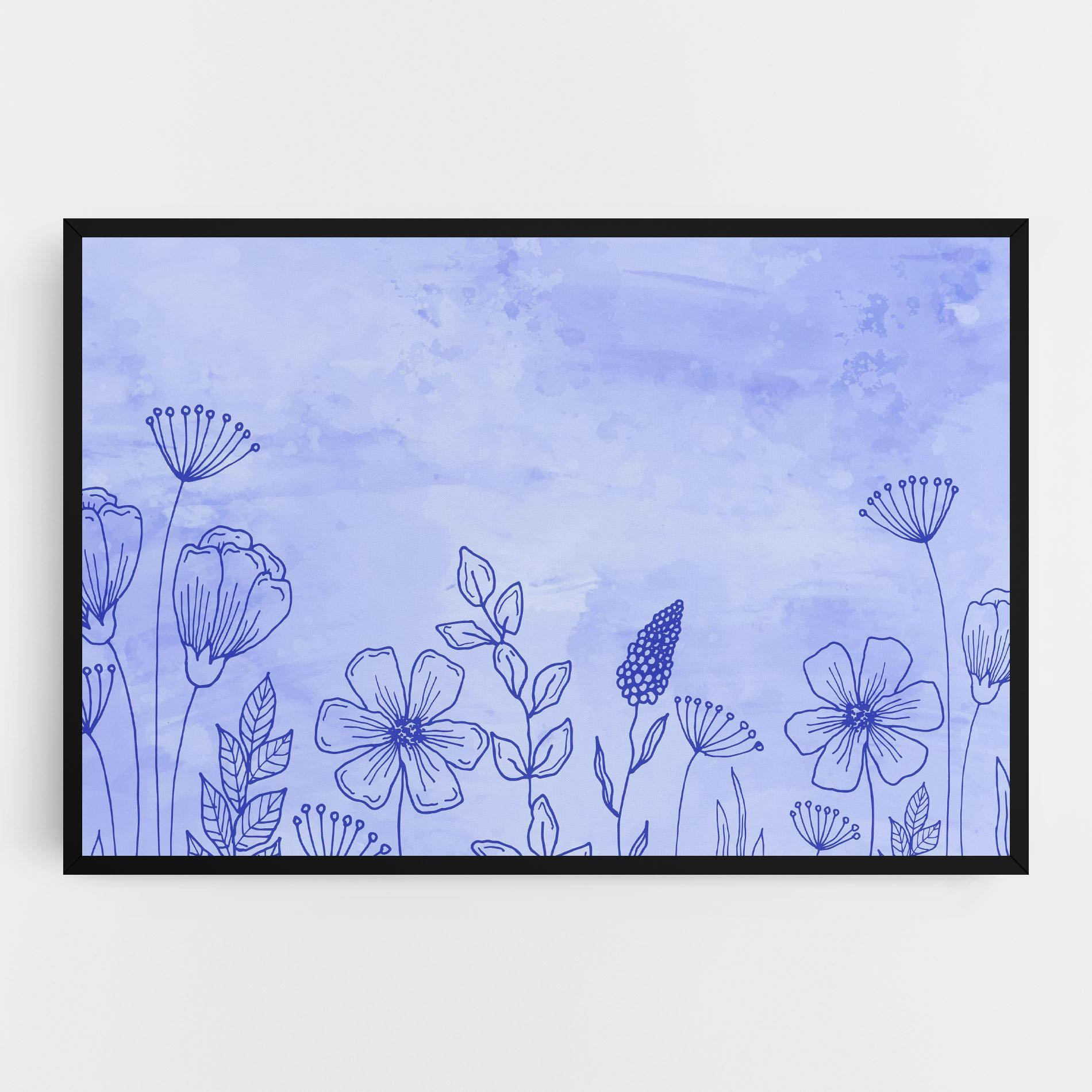 Tablou Canvas Blue Line Plant mockup 0