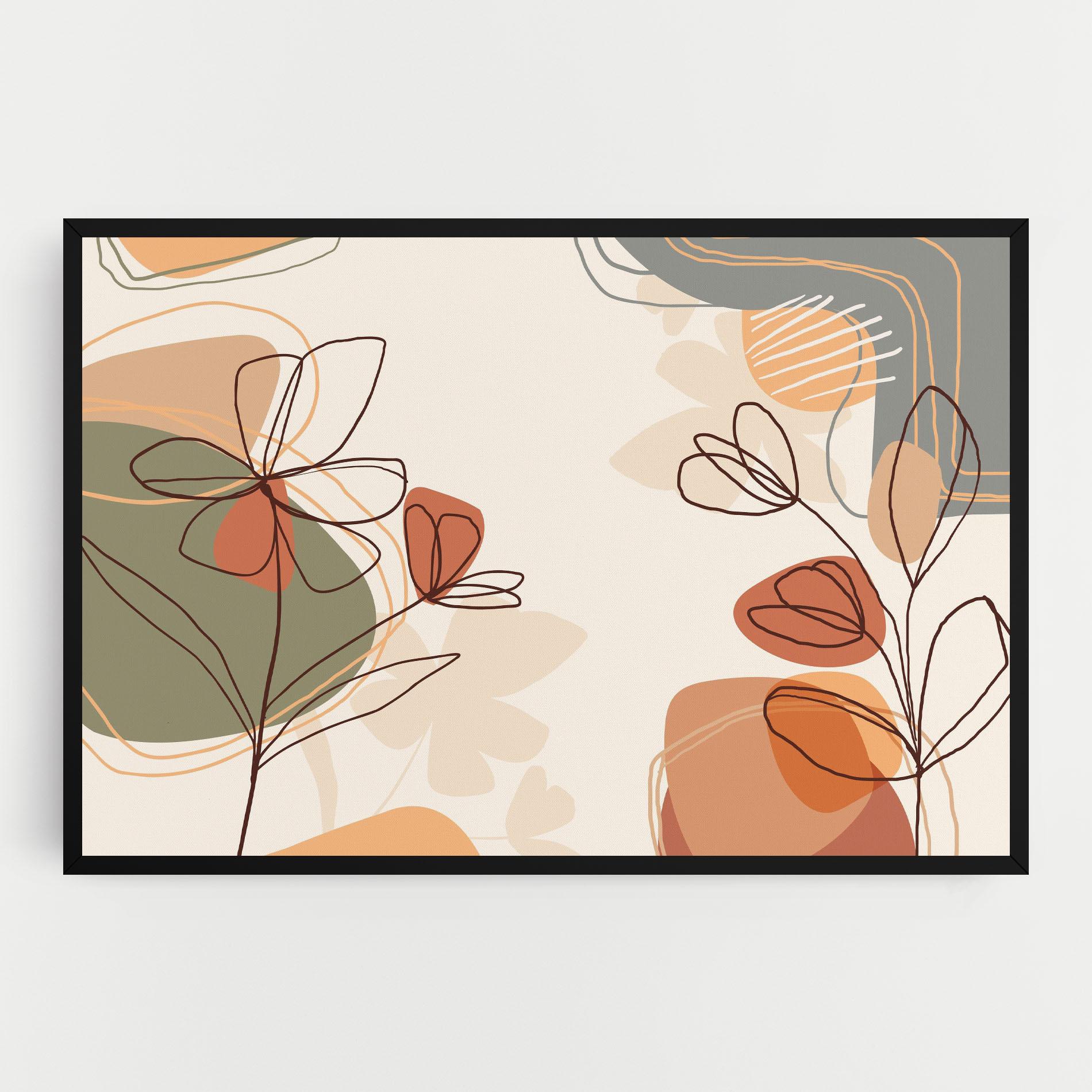 Tablou Canvas Brown Line Plants mockup 0