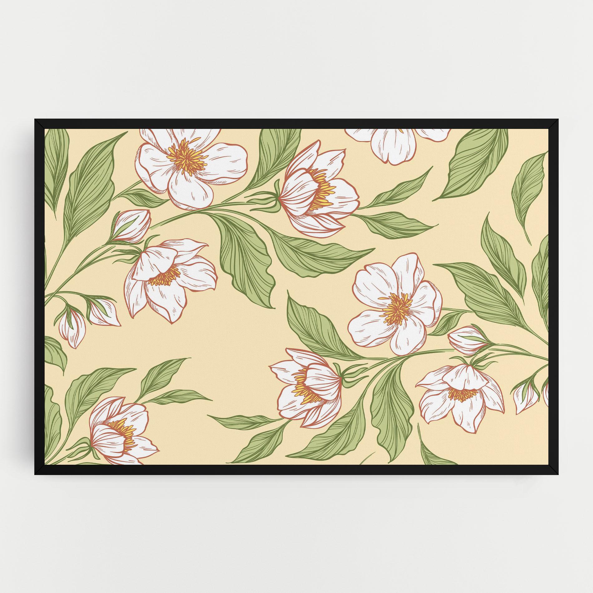 Tablou Canvas Cream Flower White mockup 0
