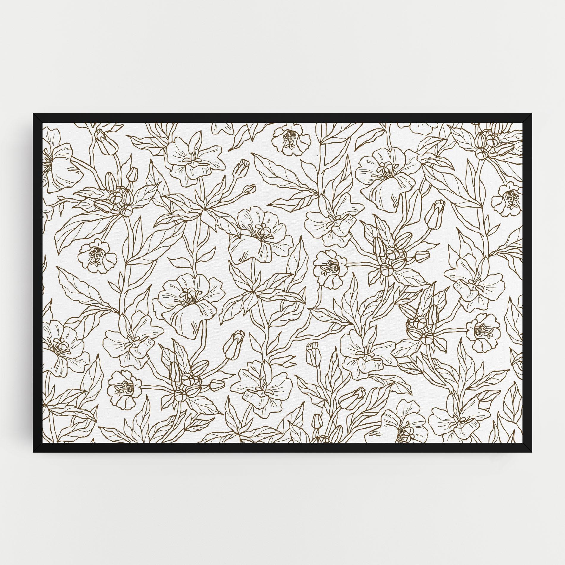 Tablou Canvas Cream Line Flowers mockup 0