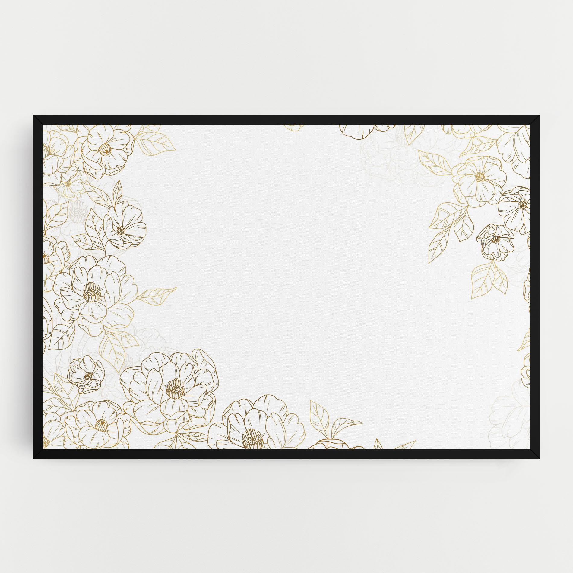 Tablou Canvas Flower Gold Line mockup 0