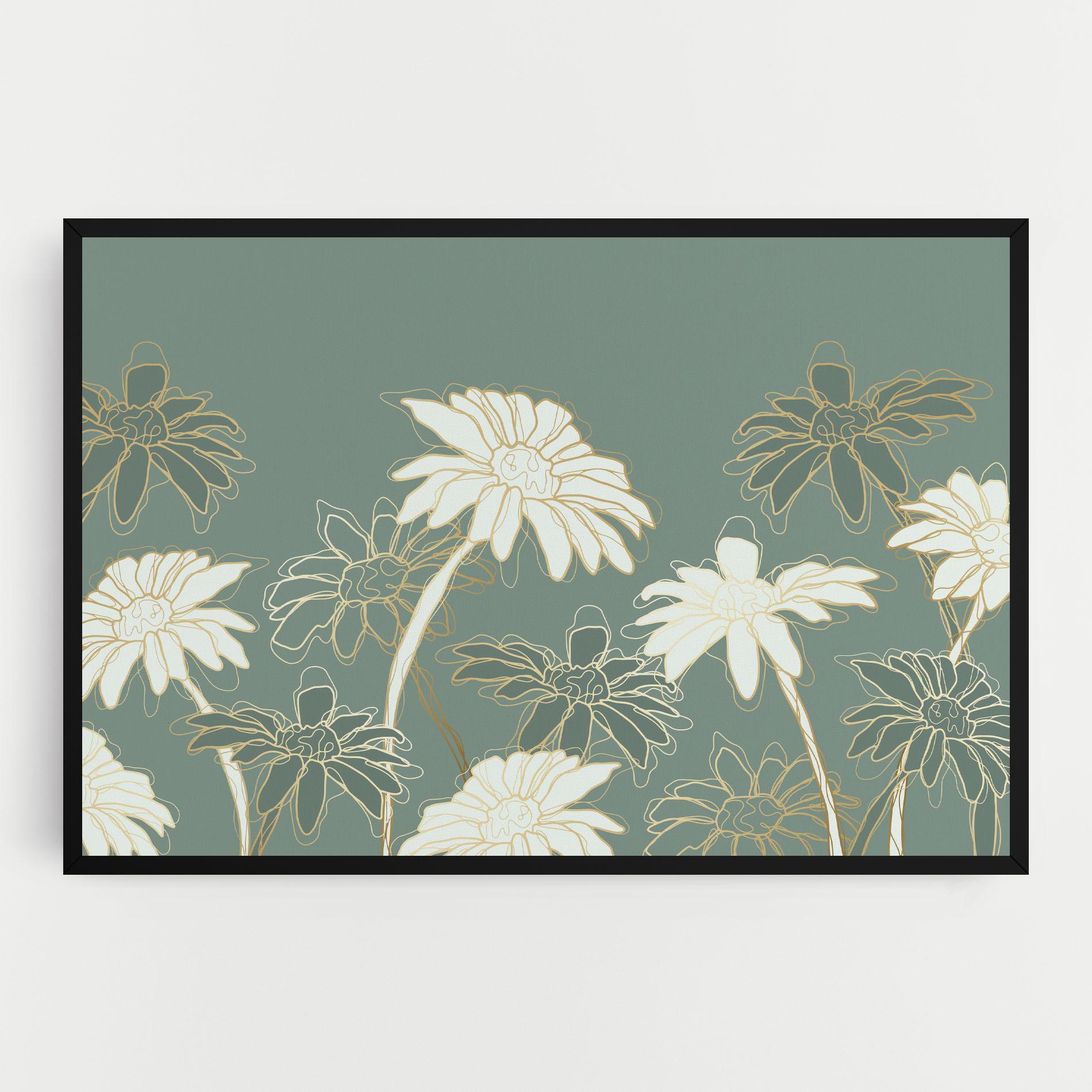 Tablou Canvas Gold Green Line mockup 0