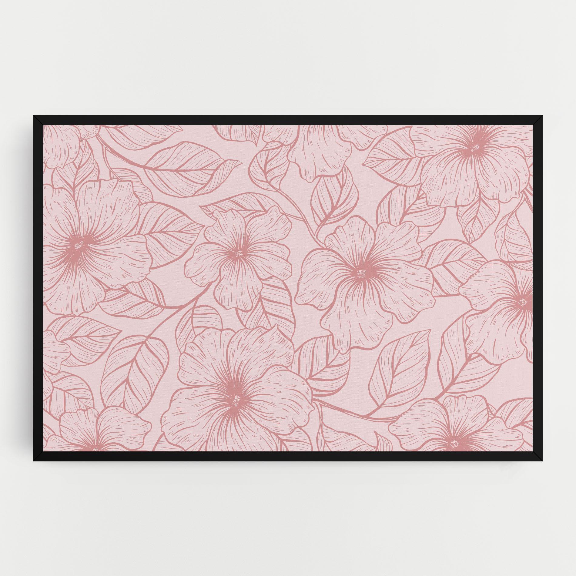 Tablou Canvas Pink Line Flower mockup 0