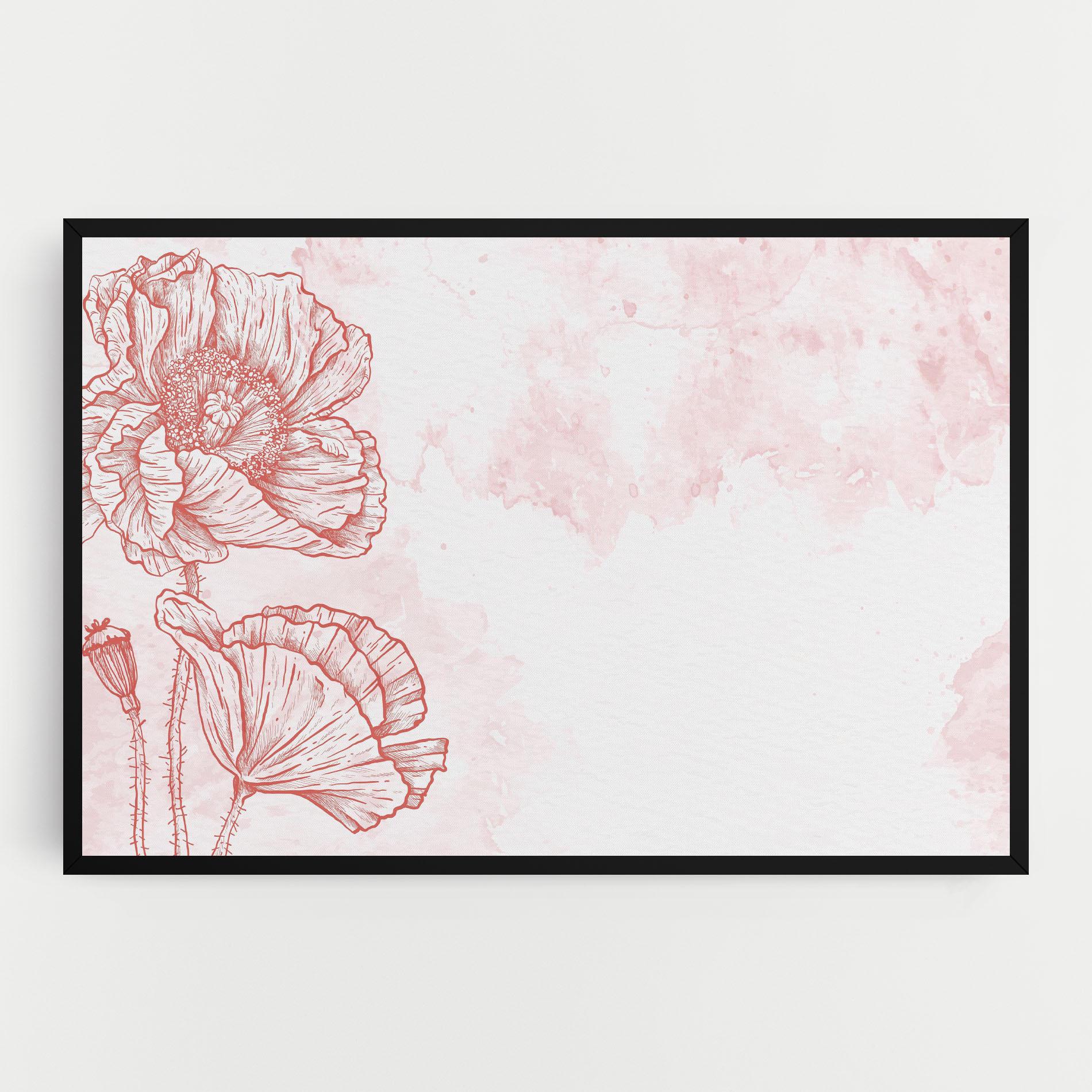 Tablou Canvas Red Poppy Line mockup 0