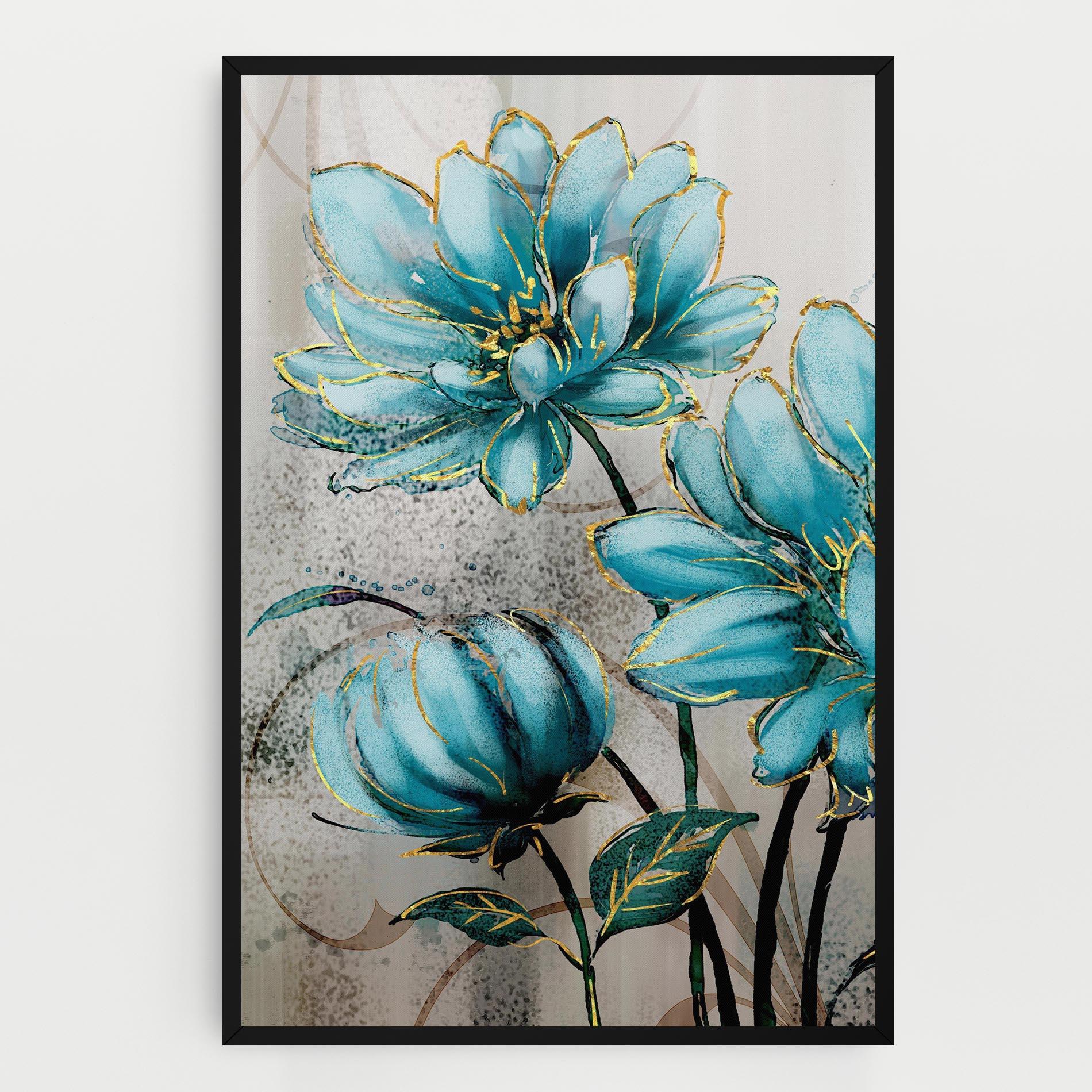 Tablou Canvas Bujori Albastri mockup 0