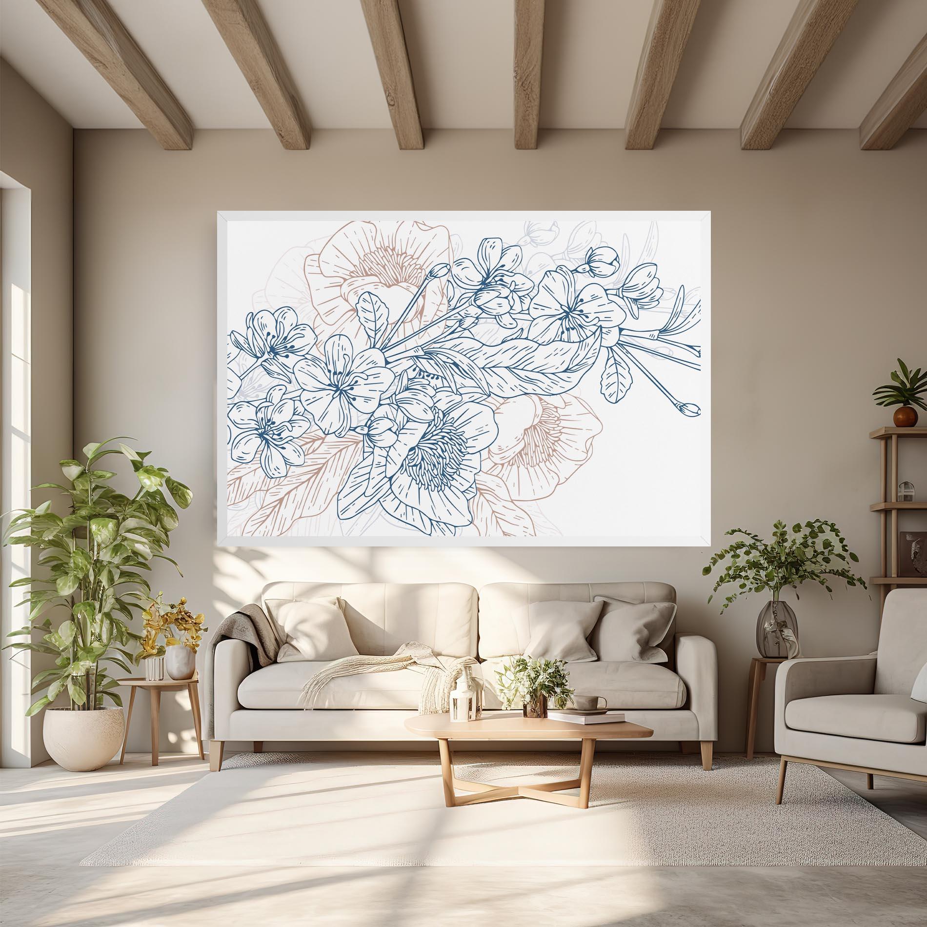 Tablou Canvas Blue Cream Line mockup 6