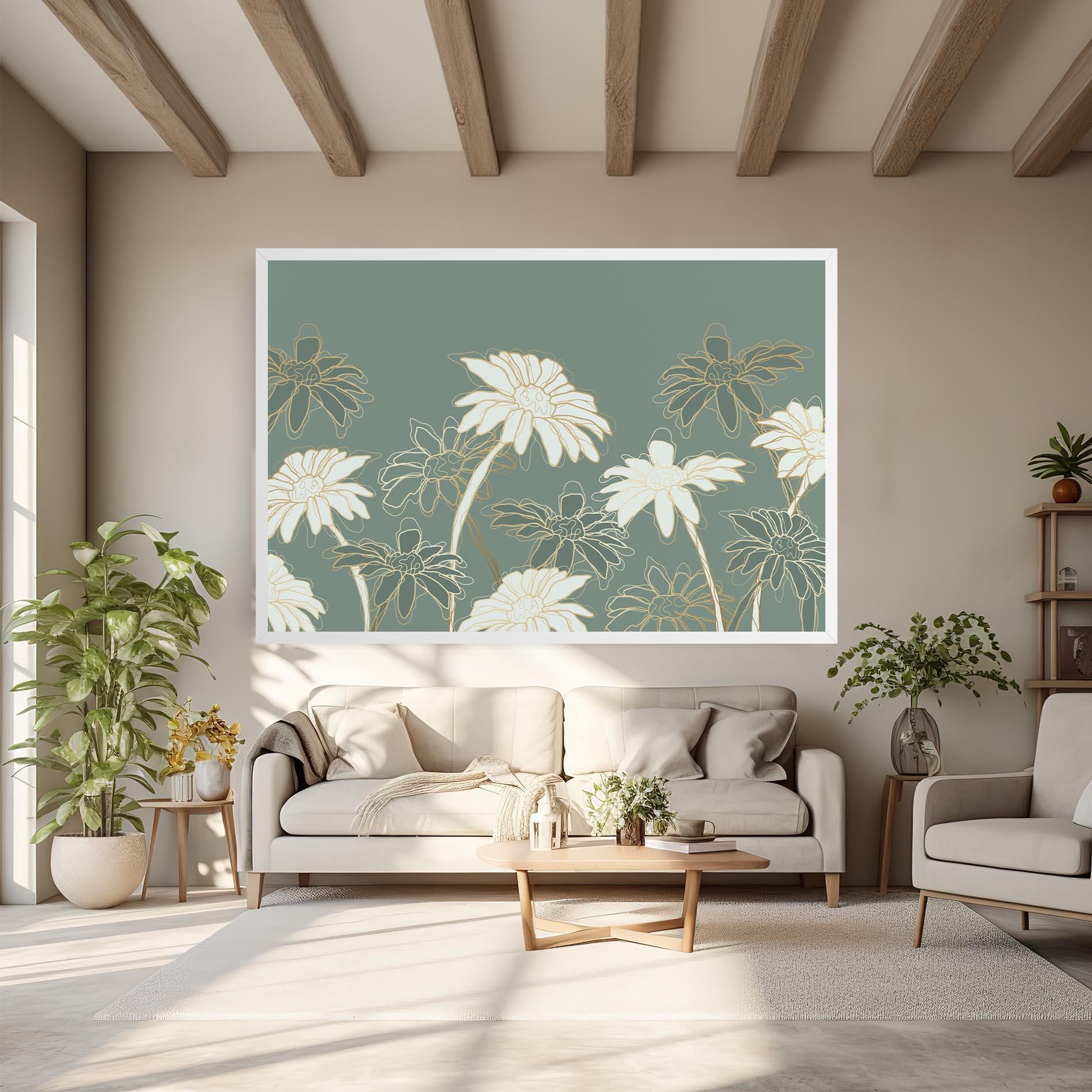 Tablou Canvas Gold Green Line mockup 6