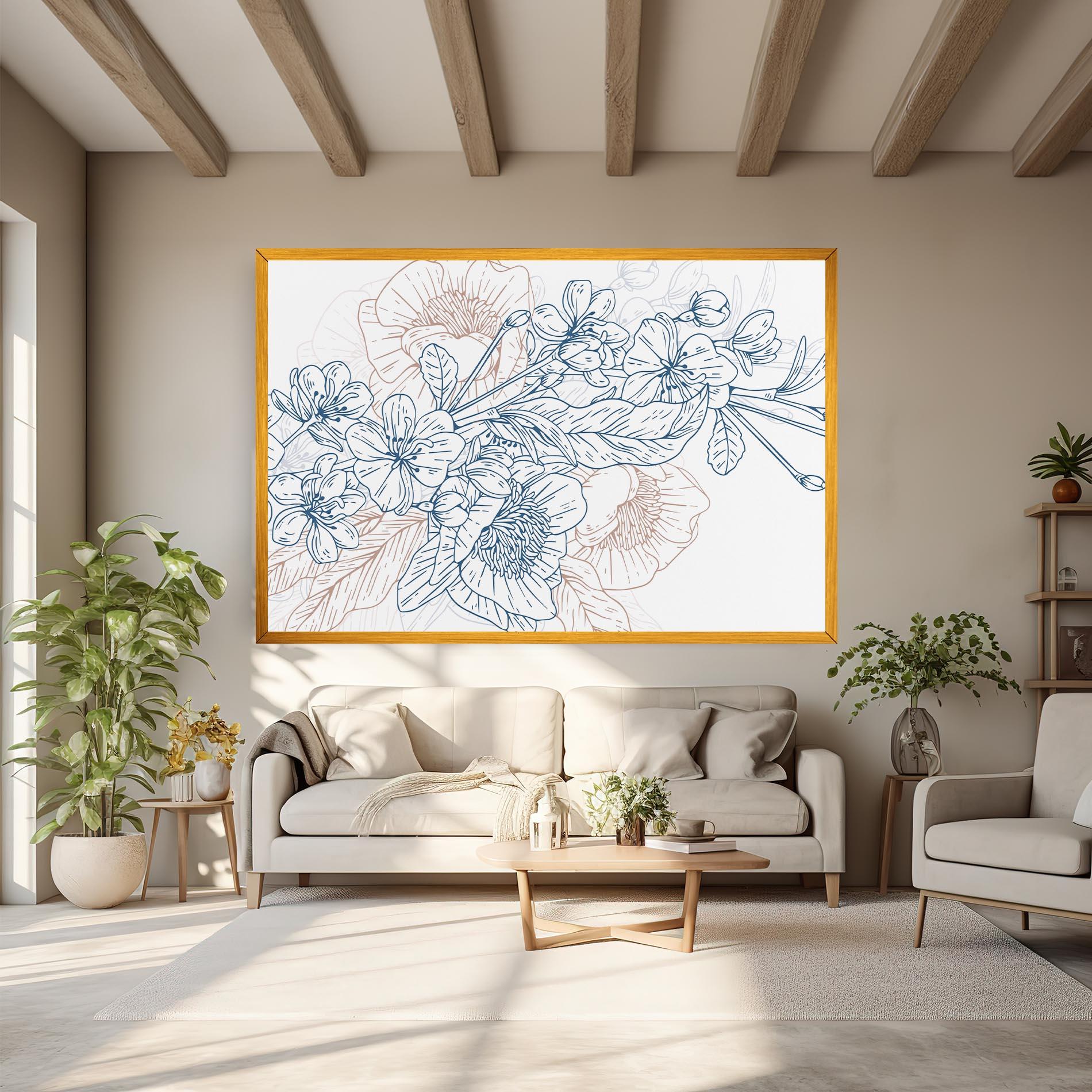 Tablou Canvas Blue Cream Line mockup 6