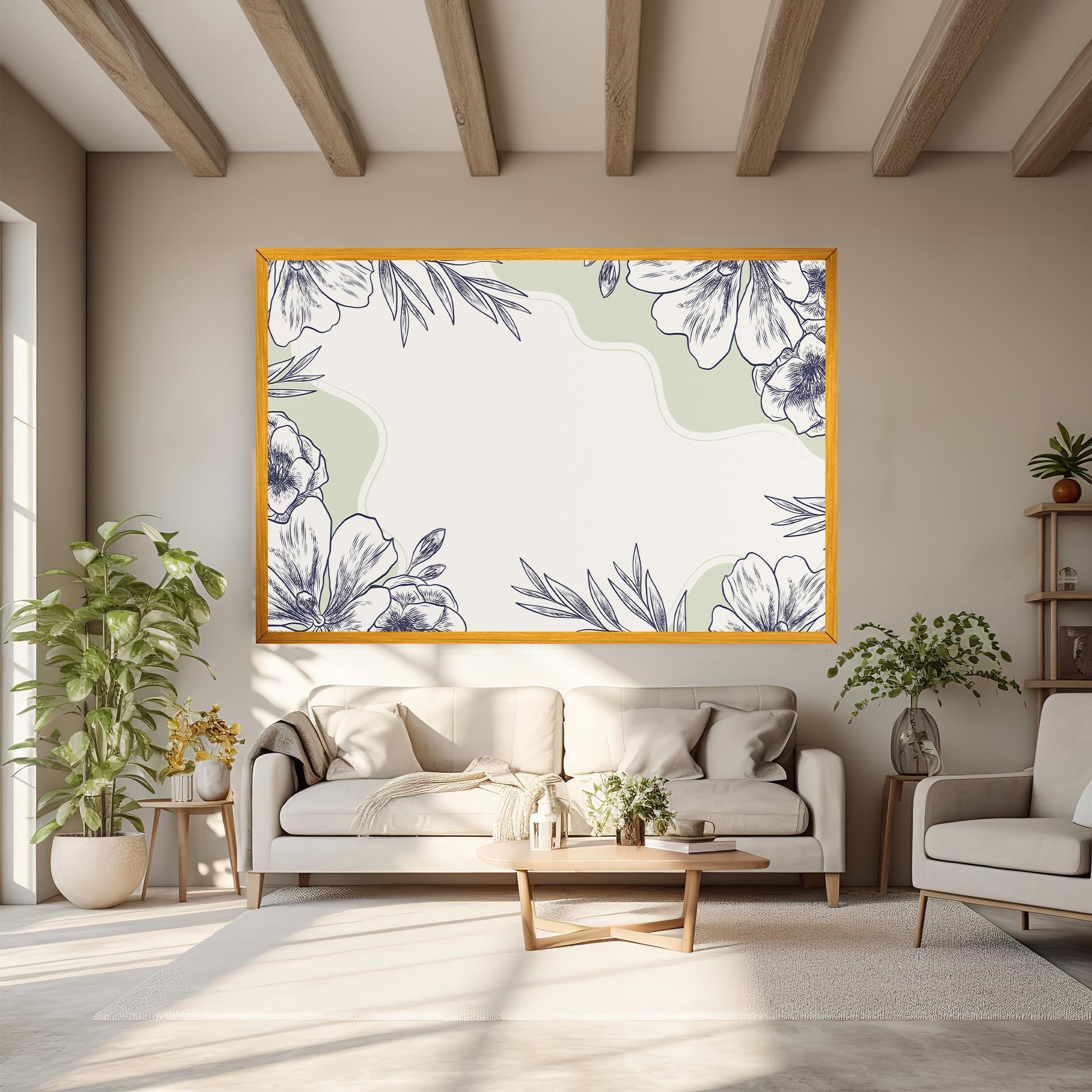 Tablou Canvas Blue Line Green mockup 6