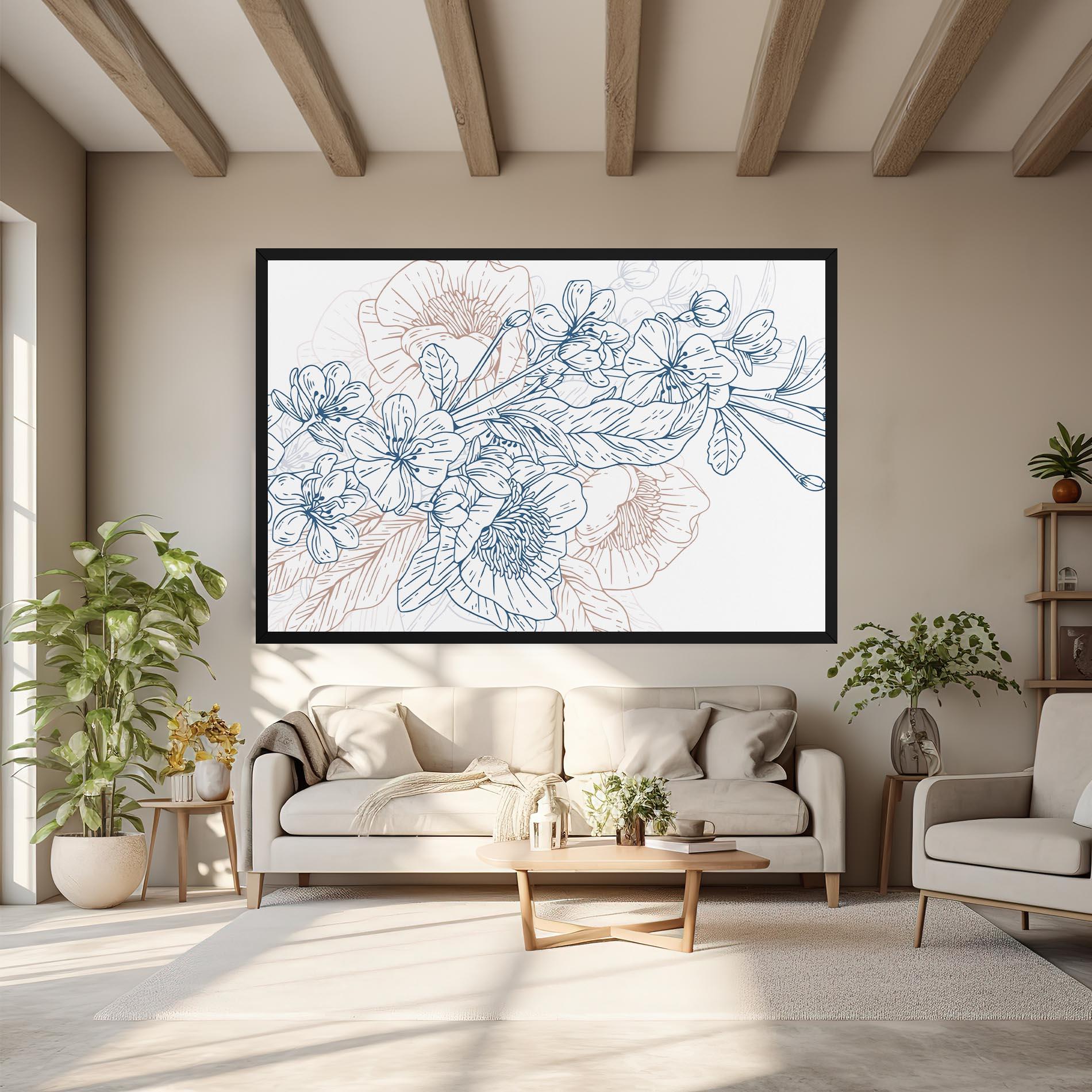 Tablou Canvas Blue Cream Line mockup 6