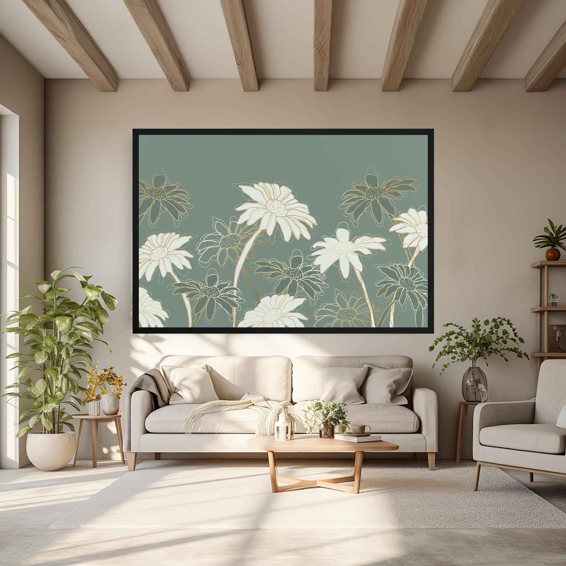 Tablou Canvas Gold Green Line mockup 6