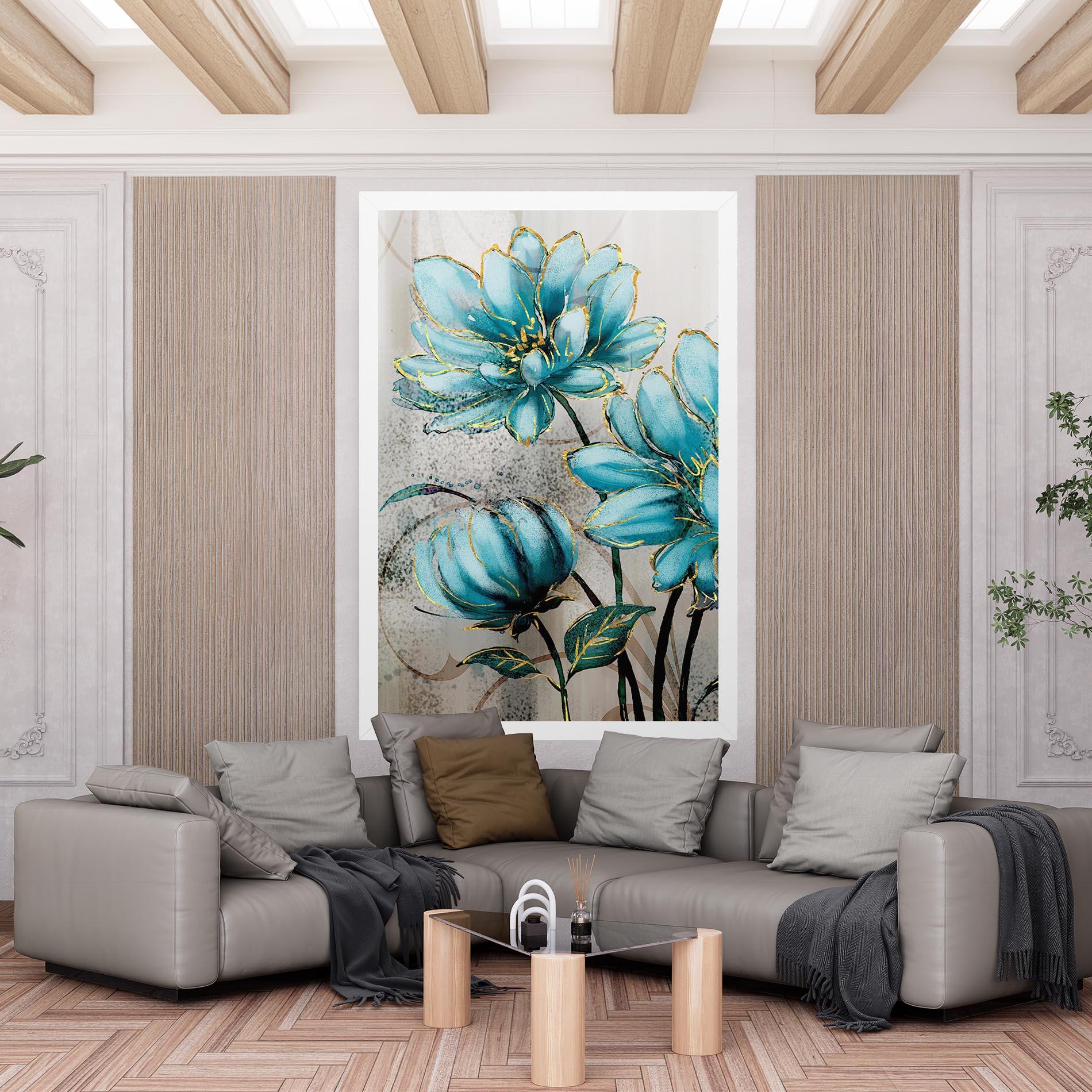 Tablou Canvas Bujori Albastri mockup 6