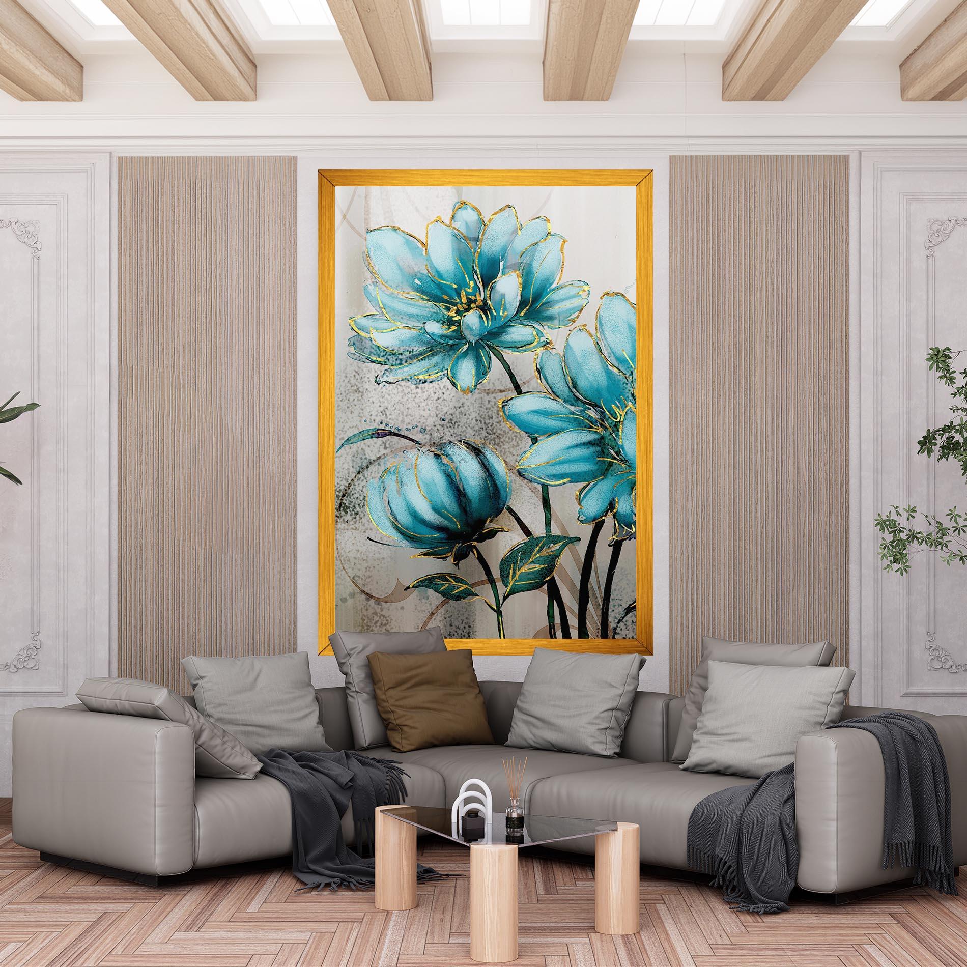 Tablou Canvas Bujori Albastri mockup 6