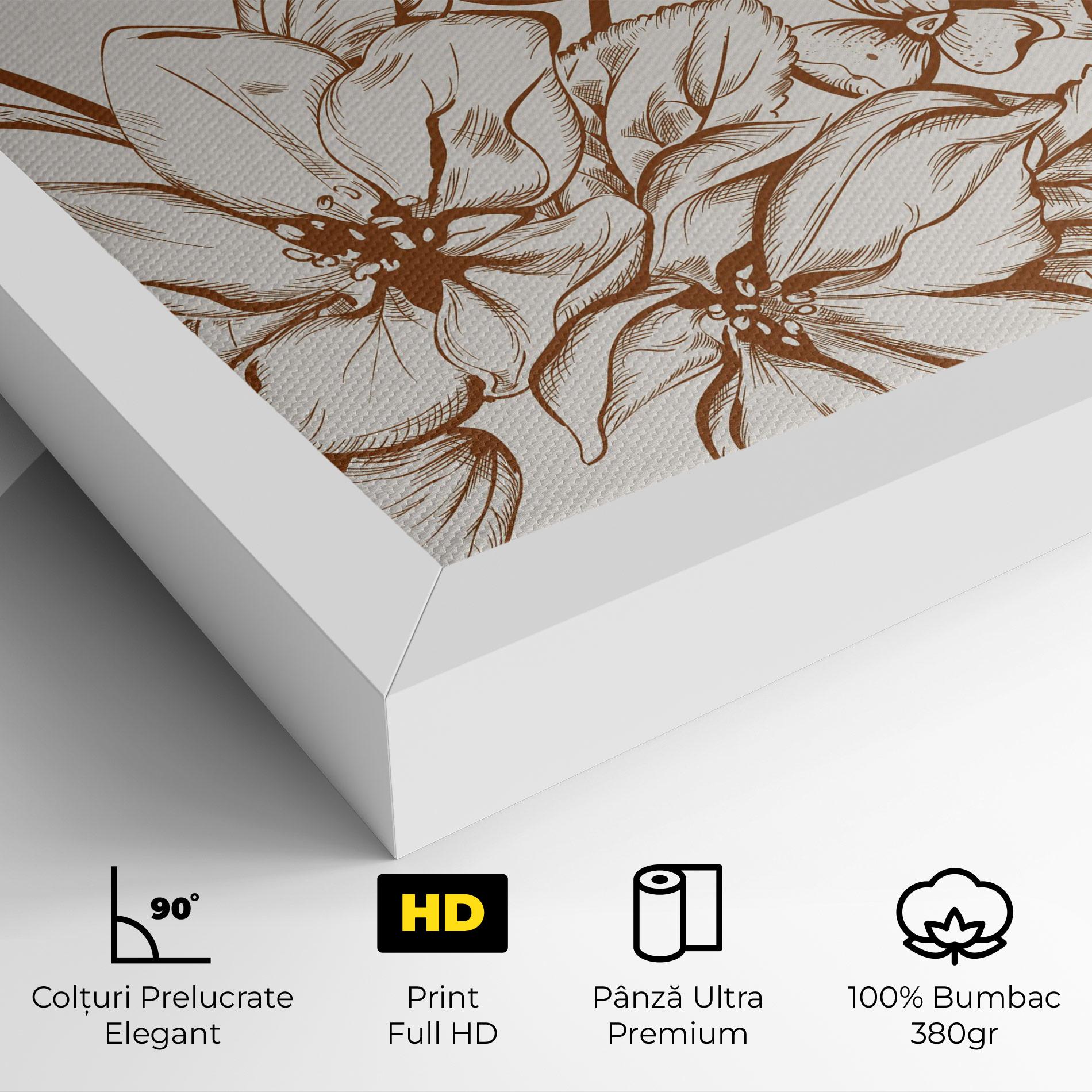 Tablou Canvas Bee Flower Line mockup 4