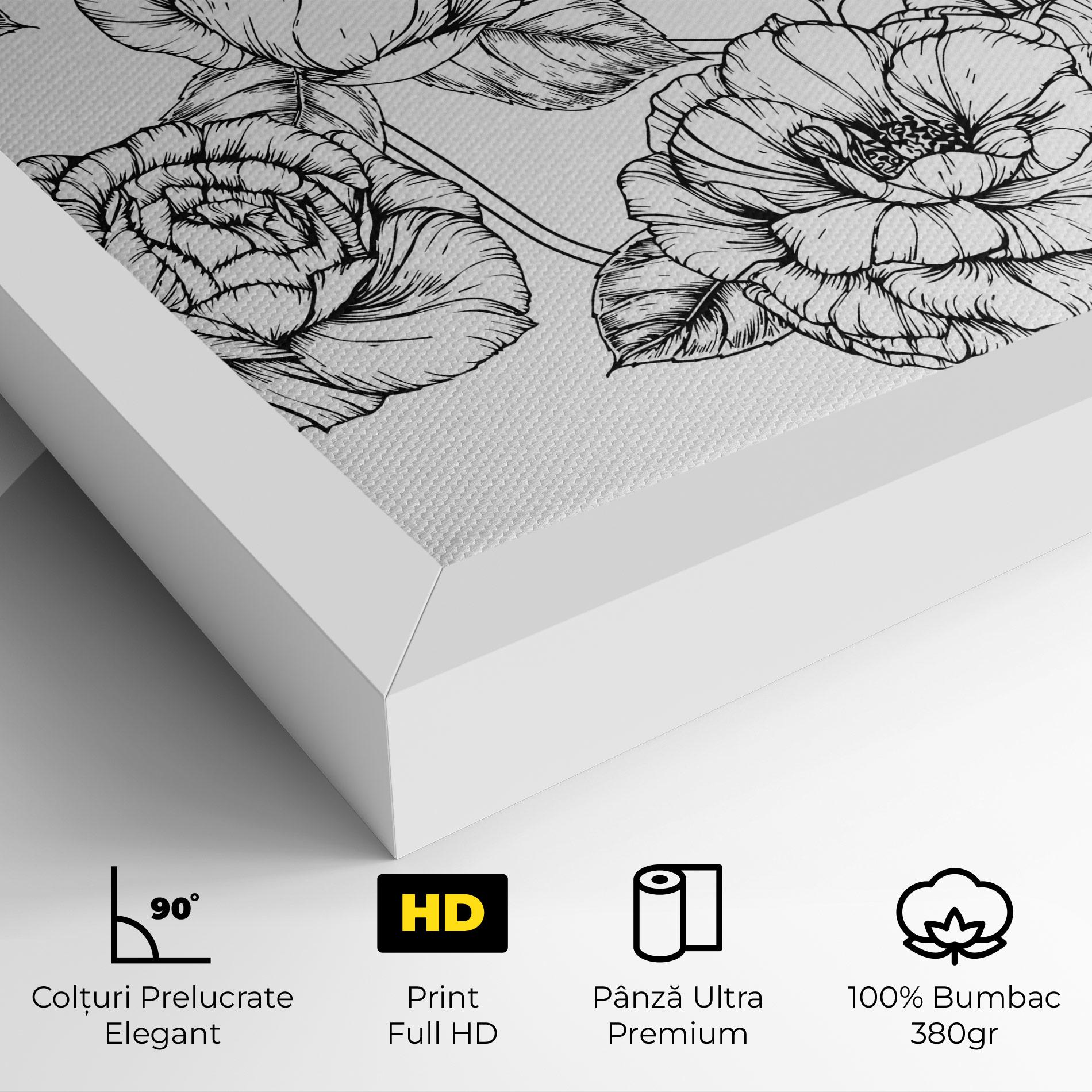 Tablou Canvas Big Roses Line mockup 4