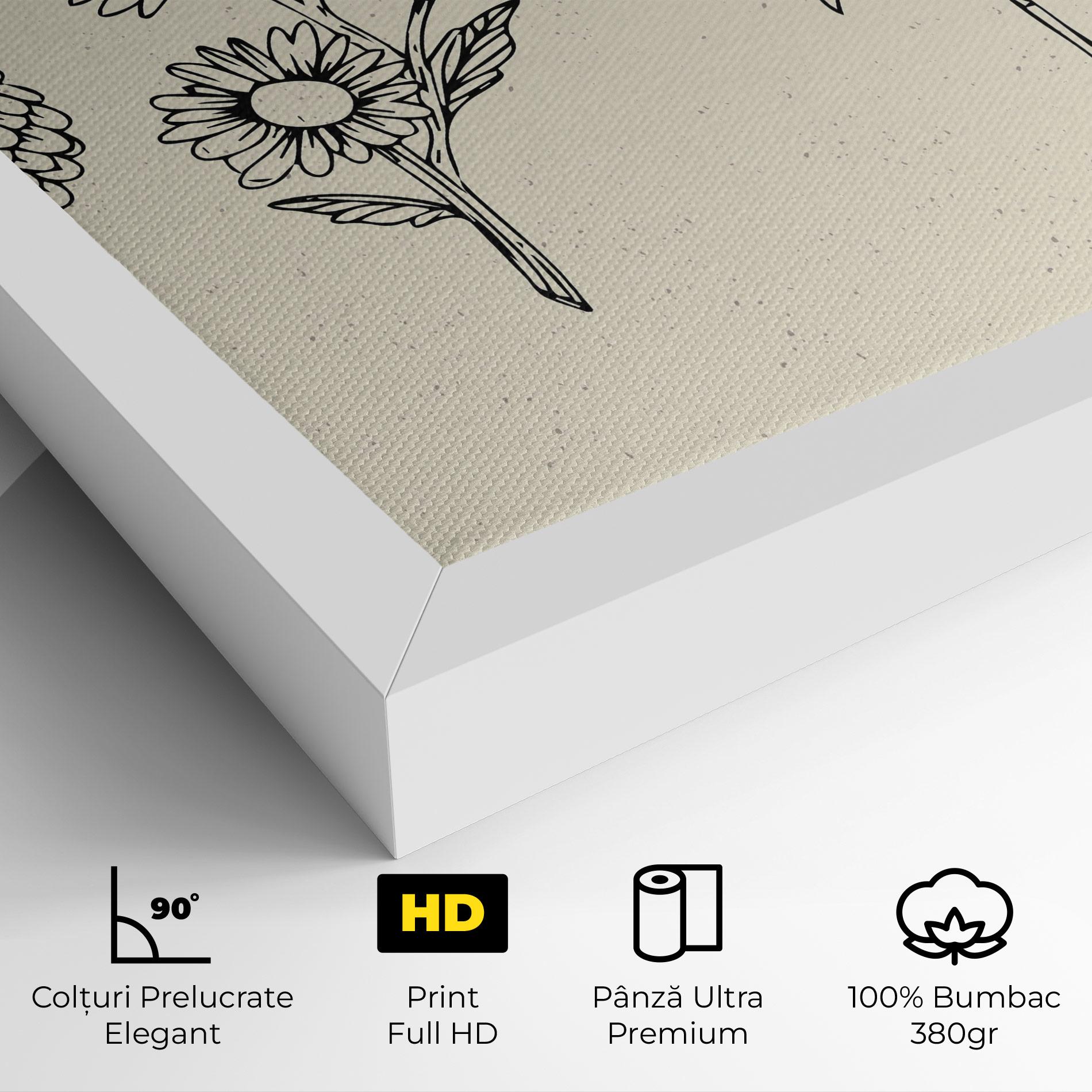 Tablou Canvas Black Line Cream mockup 4