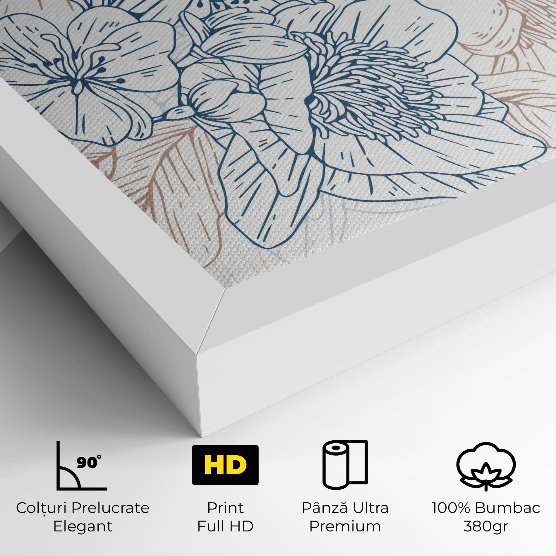 Tablou Canvas Blue Cream Line mockup 4