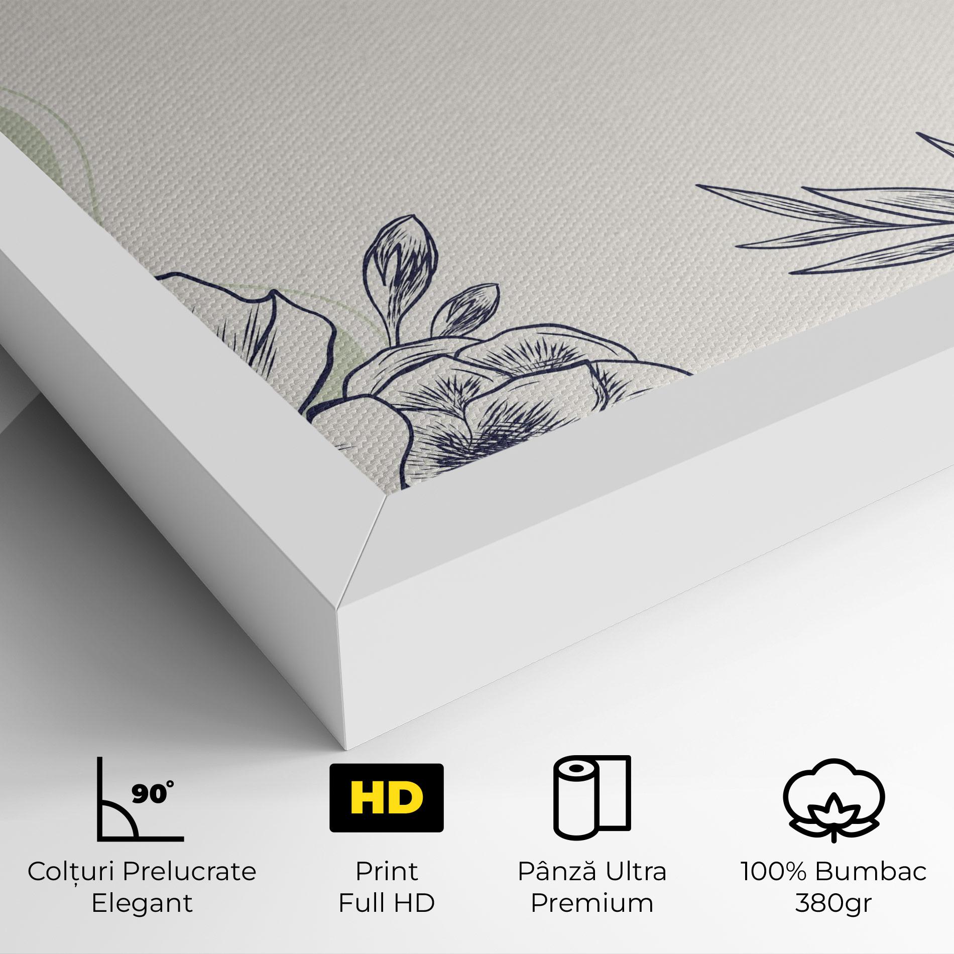 Tablou Canvas Blue Line Green mockup 4
